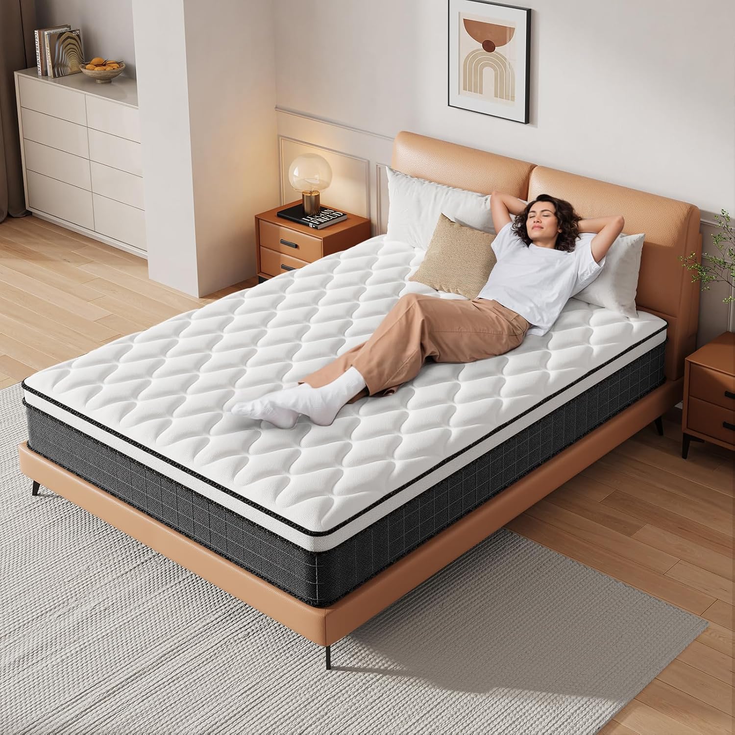 10/12 Inch Fiberglass-Free Hybrid Mattress in a Box