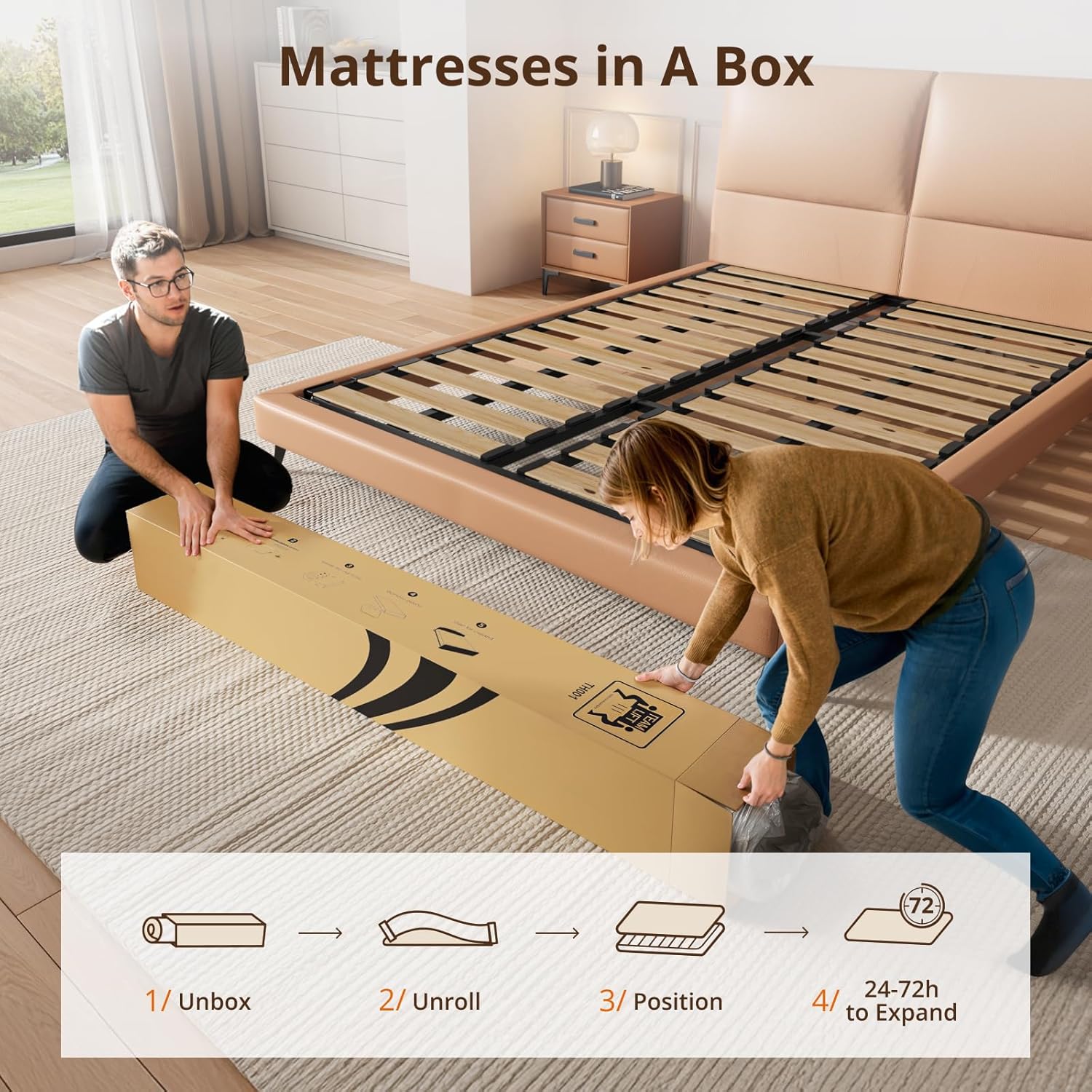 10/12 Inch Fiberglass-Free Hybrid Mattress in a Box