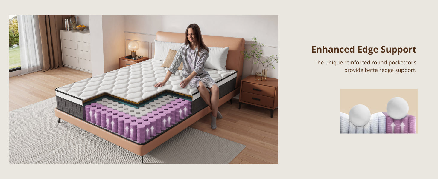 10/12 Inch Fiberglass-Free Hybrid Mattress in a Box