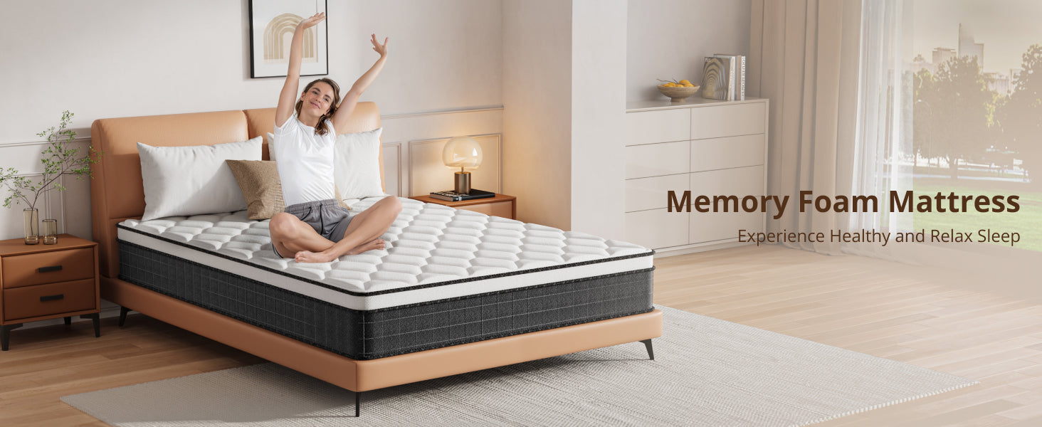 10/12 Inch Fiberglass-Free Hybrid Mattress in a Box