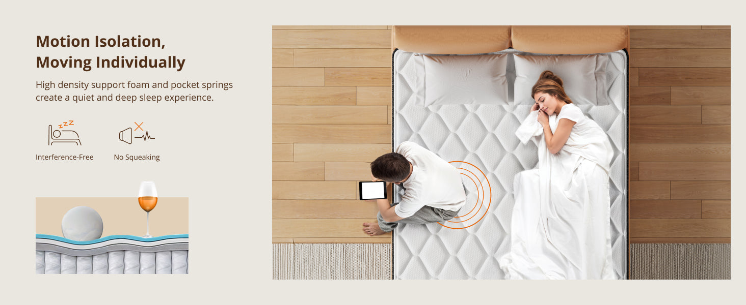 10/12 Inch Fiberglass-Free Hybrid Mattress in a Box