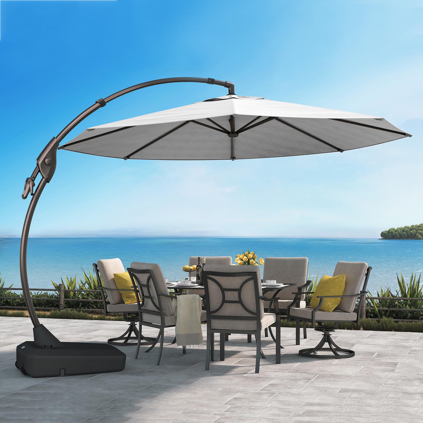 12ft Outdoor Large Patio Aluminum Cantilever Umbrella