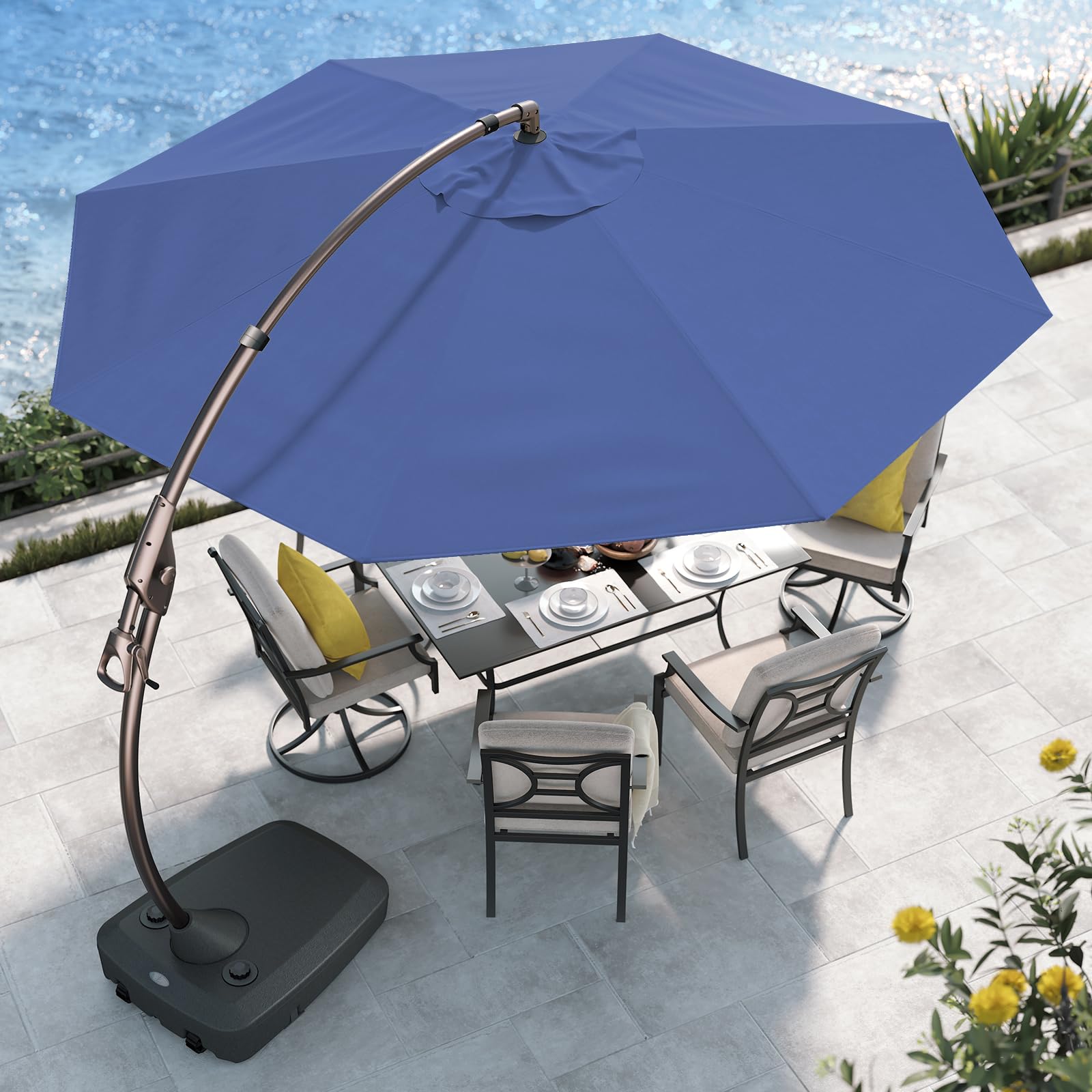 12ft Outdoor Large Patio Aluminum Cantilever Umbrella