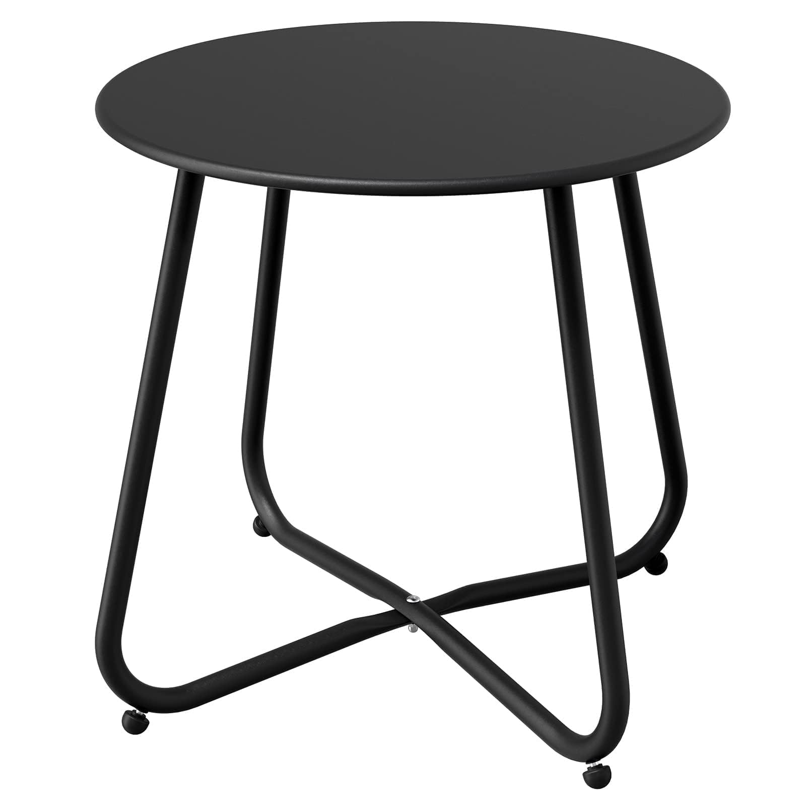 18-inch Round Outdoor Side Table With Adjustable Feet