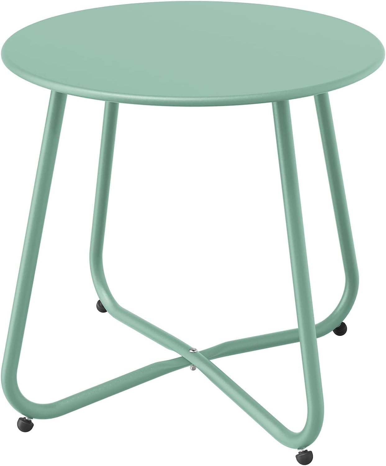 18-inch Round Outdoor Side Table With Adjustable Feet