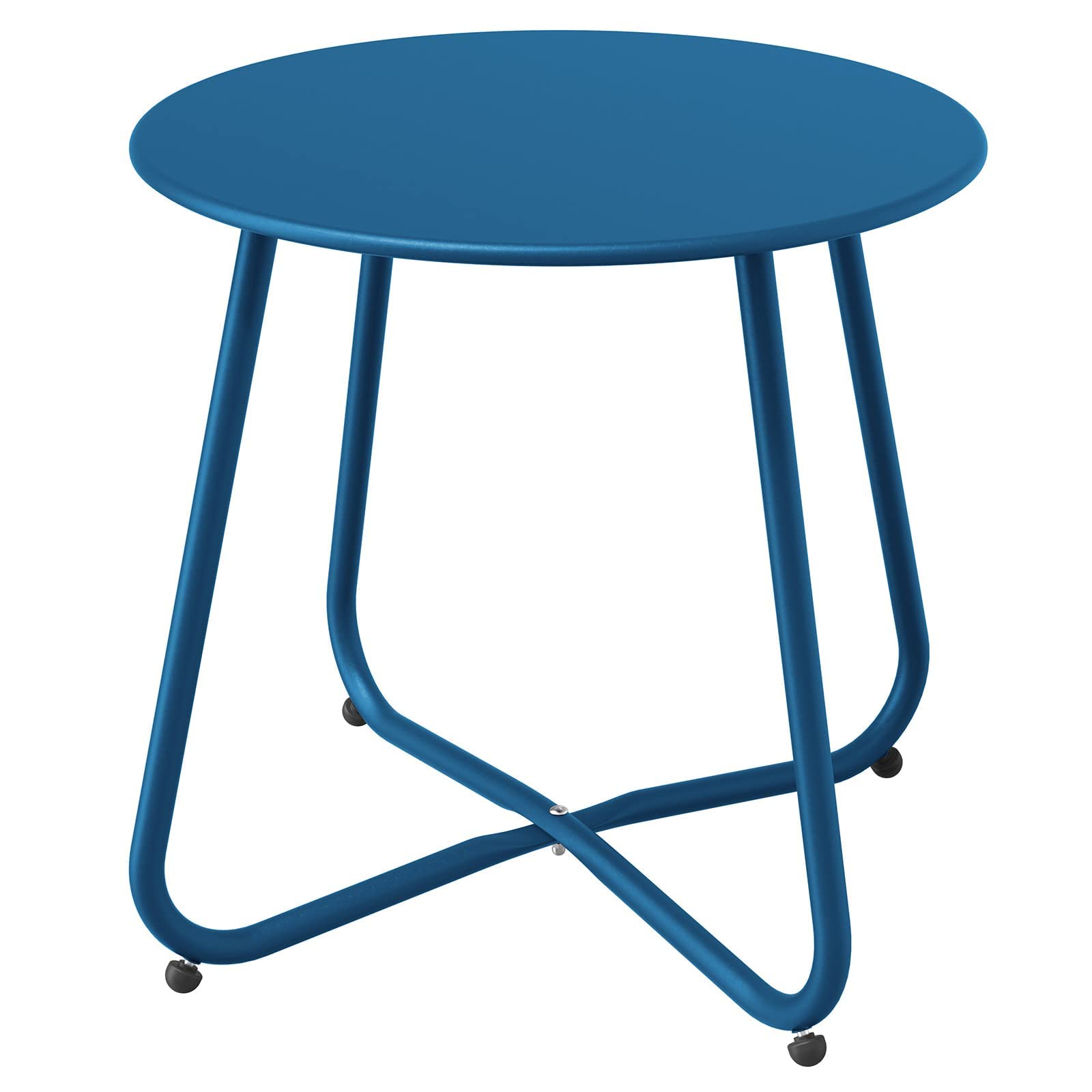 18-inch Round Outdoor Side Table With Adjustable Feet