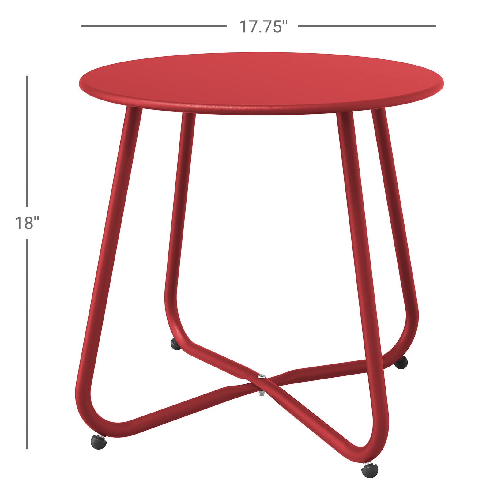 18-inch Round Outdoor Side Table With Adjustable Feet