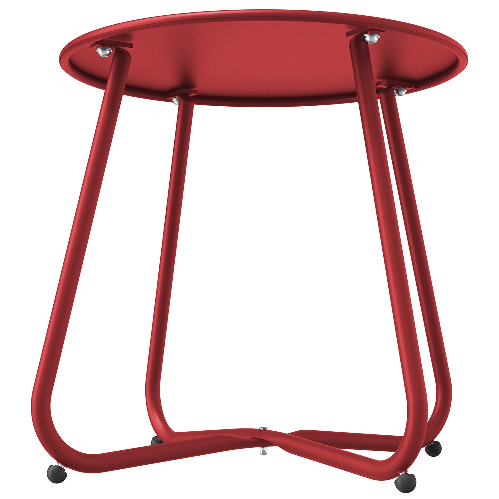 18-inch Round Outdoor Side Table With Adjustable Feet