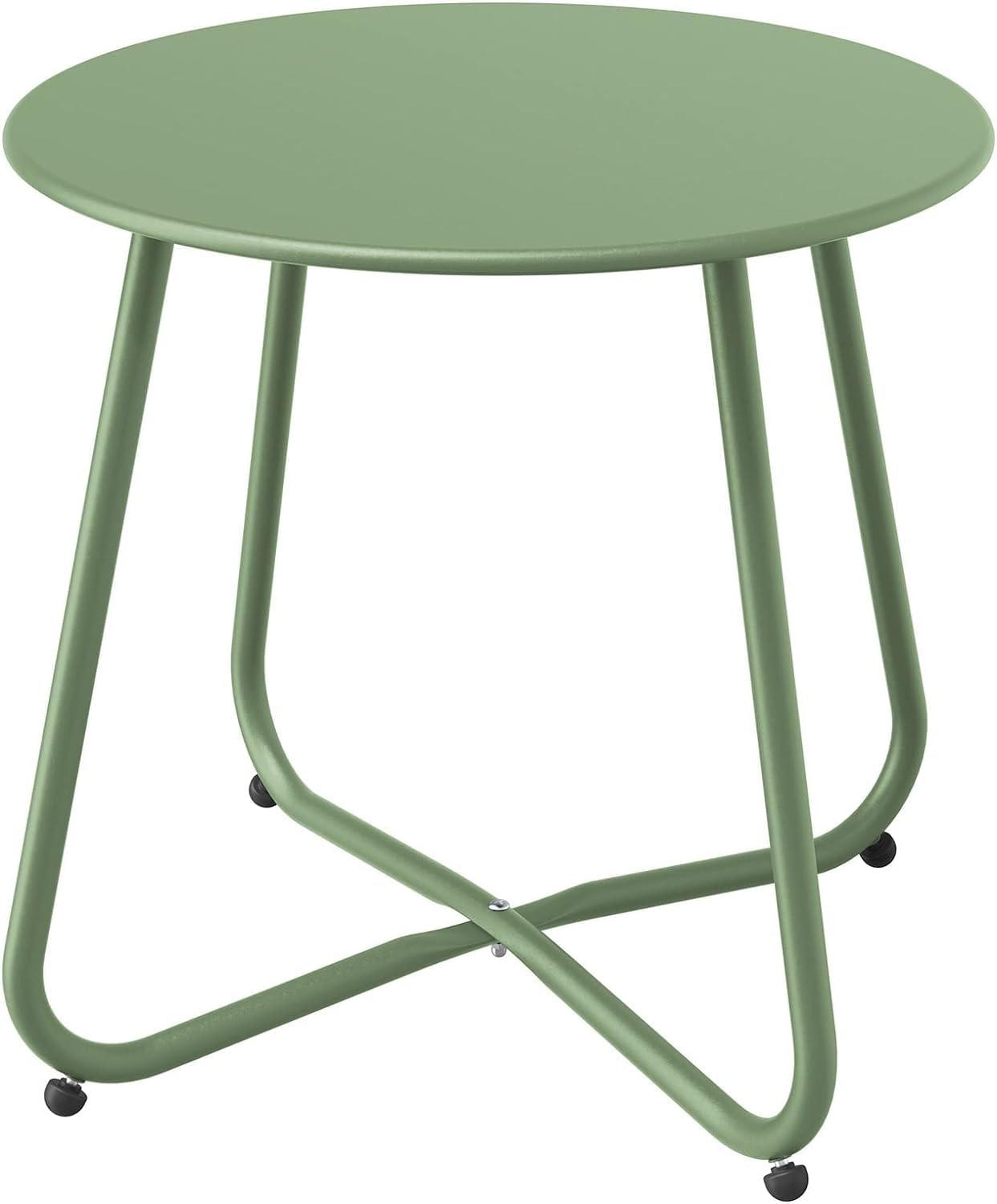 18-inch Round Outdoor Side Table With Adjustable Feet