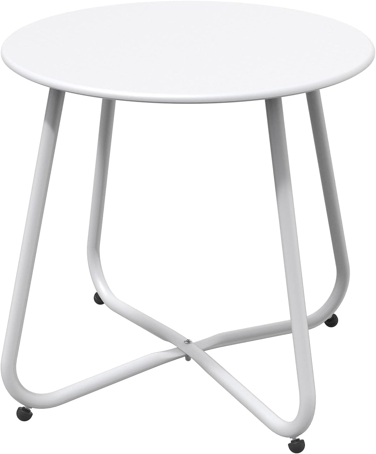 18-inch Round Outdoor Side Table With Adjustable Feet