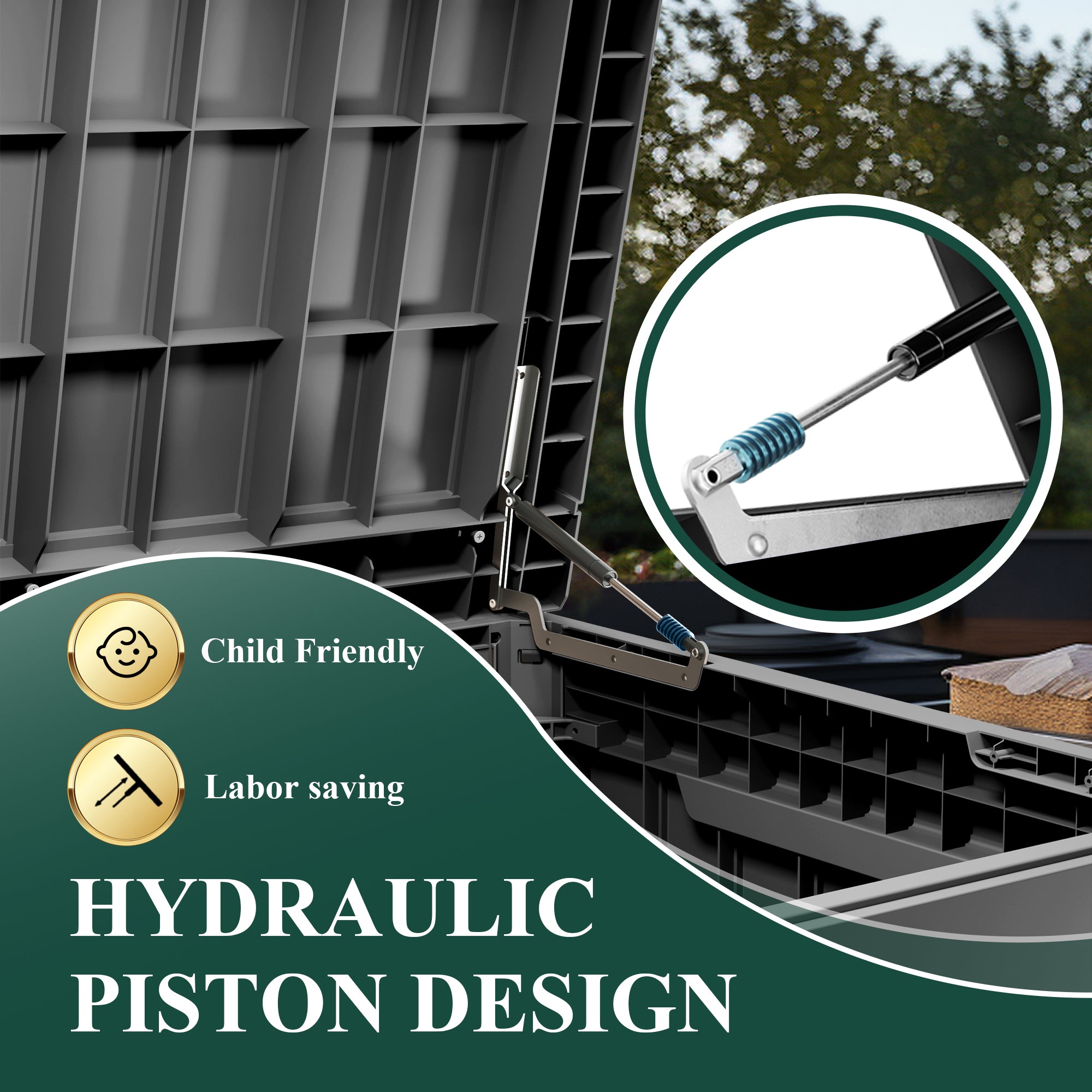 Child Friendly
Labor saving
HYDRAULIC PISTON DESIGN