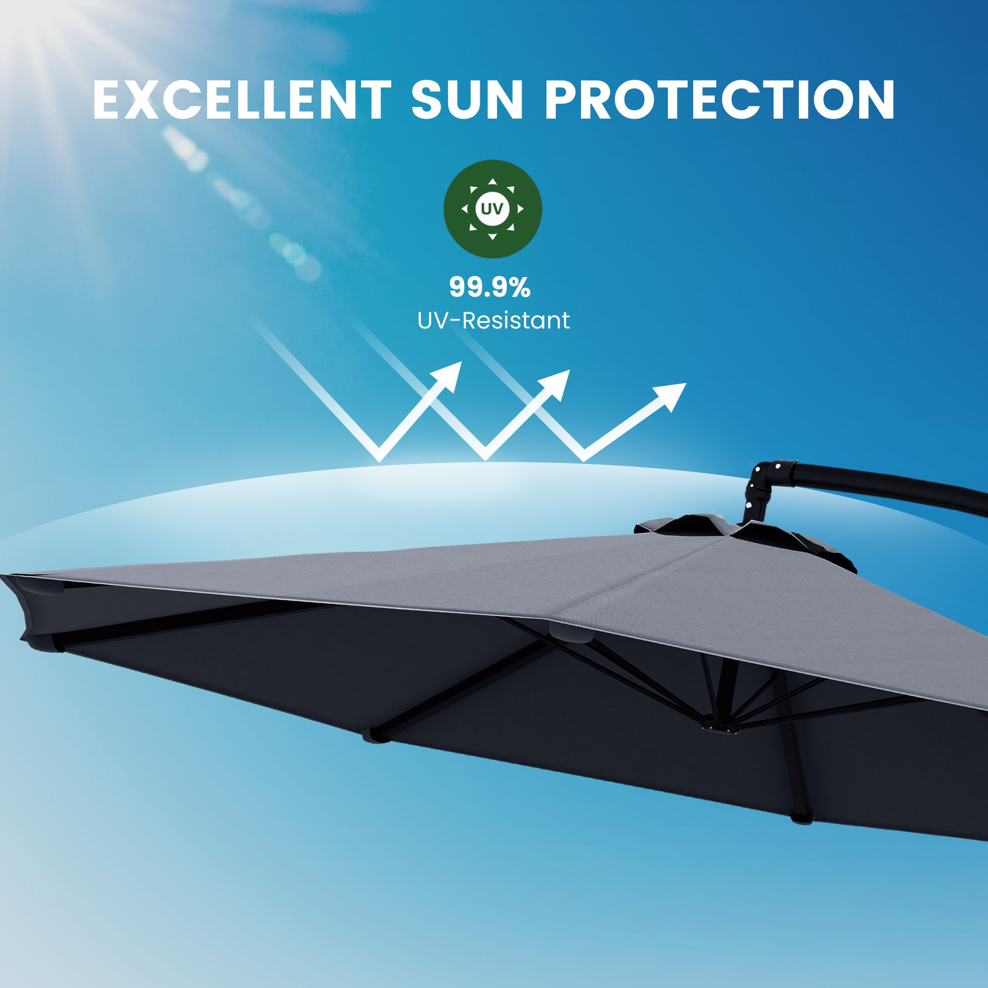 OLILAWN 10FT Cantilever Offset Outdoor Patio Umbrella with Base Included OL-HT032
