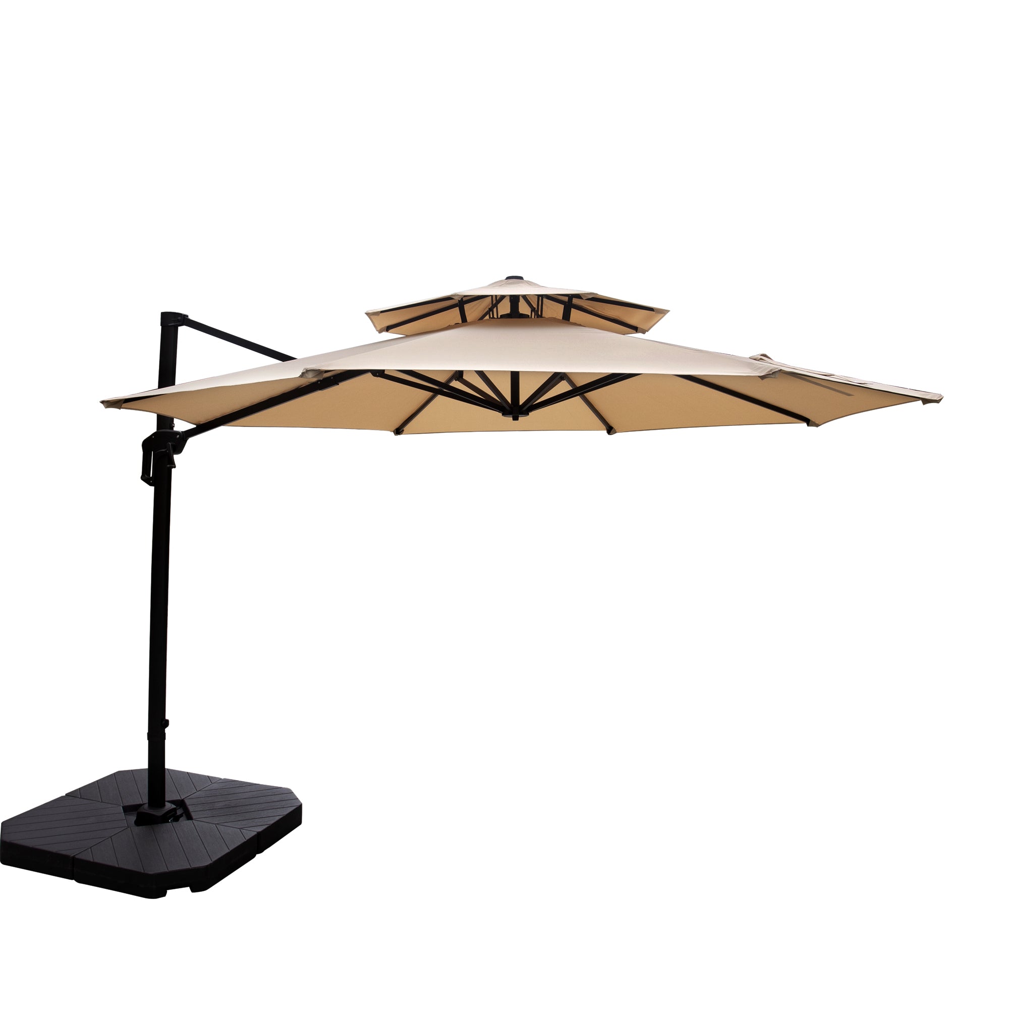 Olilawn 11ft Patio Umbrella Outdoor Round Umbrella with Double Top