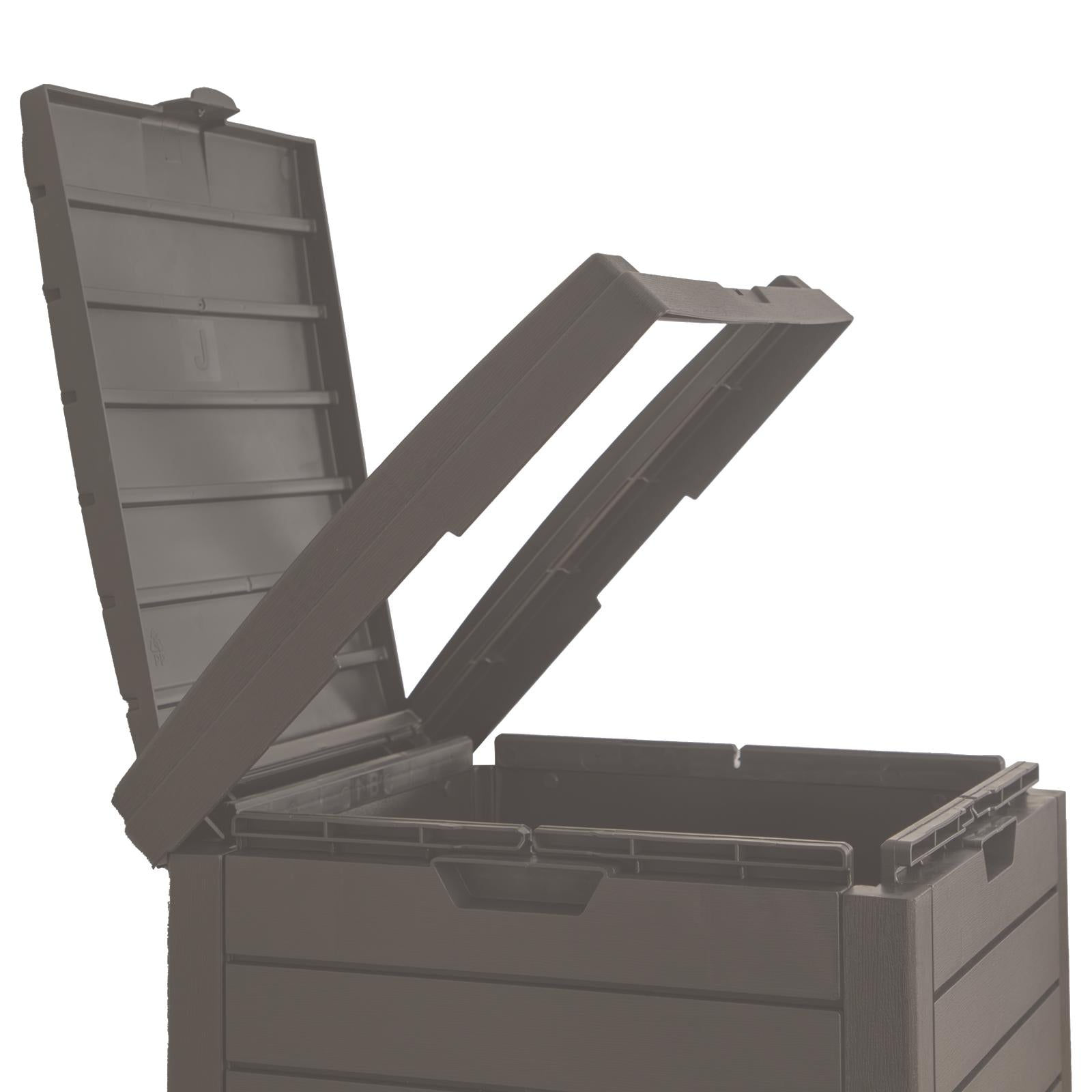 31 Gallon Outdoor Trash Can, Waterproof Resin Waste Bin with Lockable Lid & Drip Tray for Patio, Deck, Backyard & Kitchen