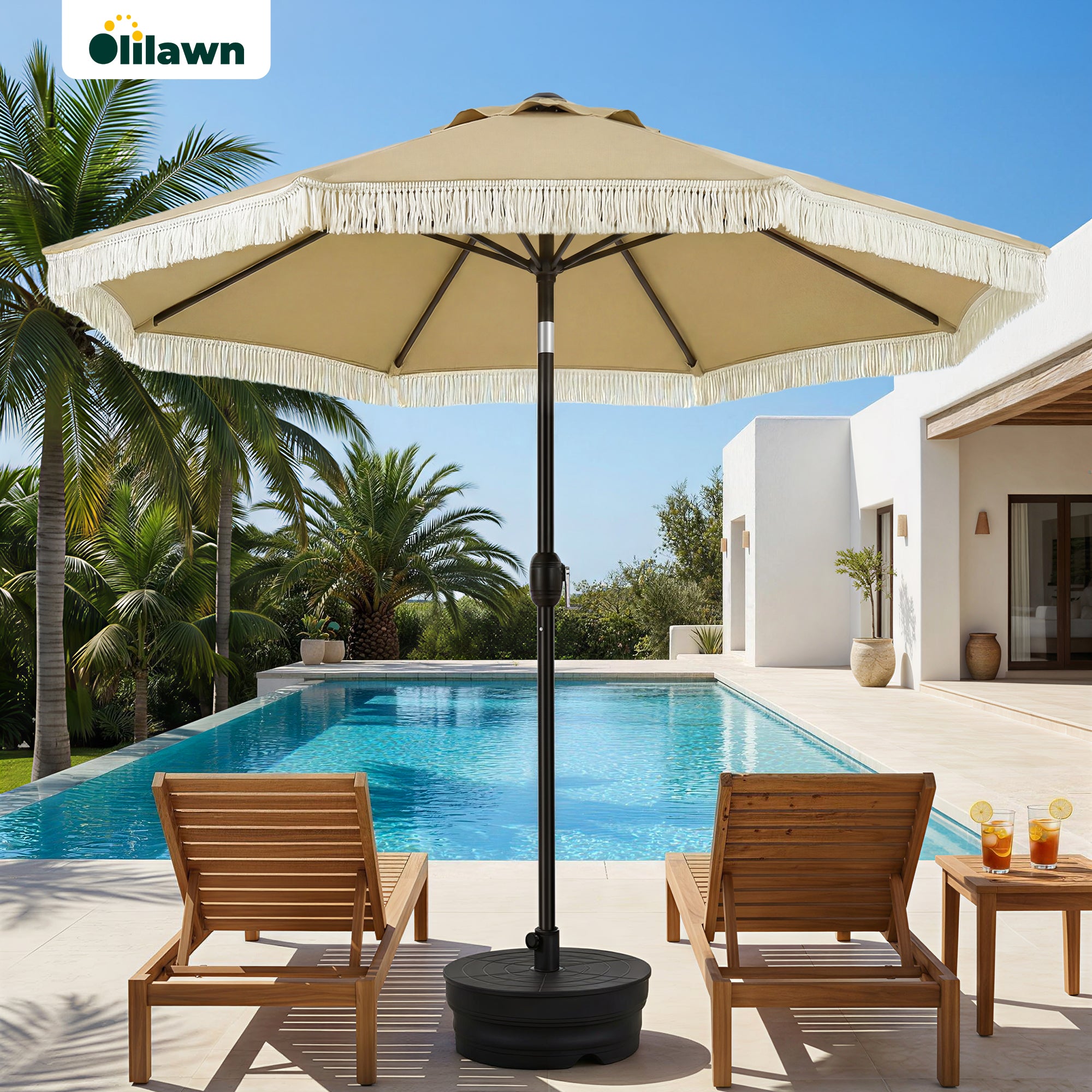 6.5ft Patio Umbrella with Fringes, OL-HT042