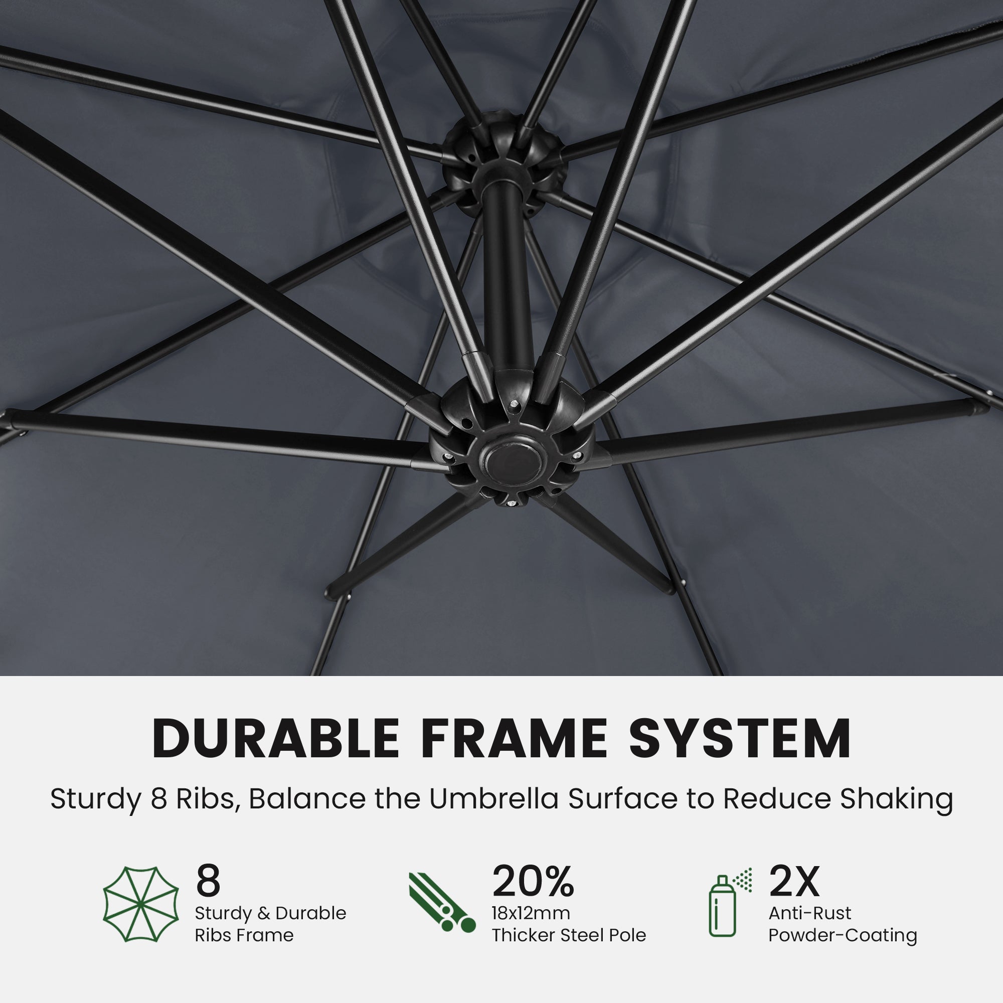 OLILAWN 10FT Cantilever Offset Outdoor Patio Umbrella with Base Included OL-HT032