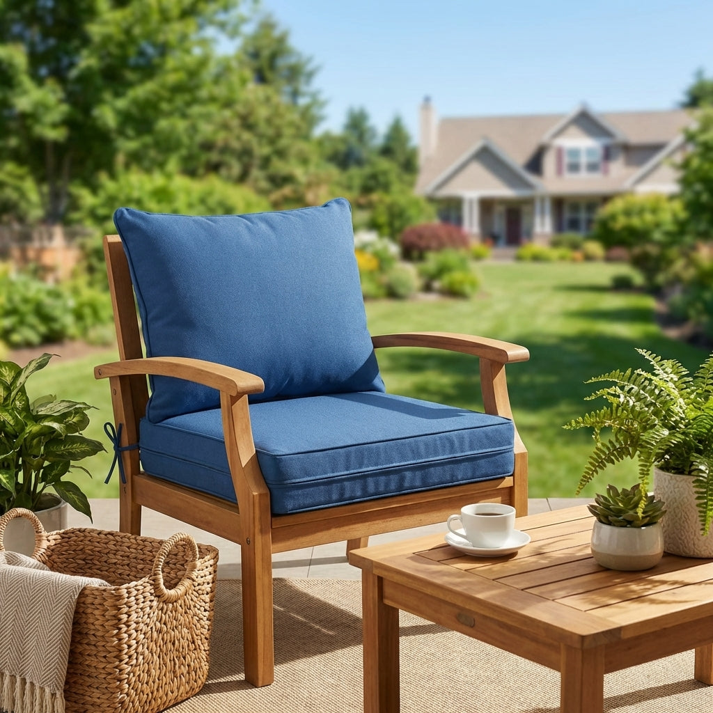 OLILAWN Outdoor Chair Cushions, 24x24x6 Inch Thicken Patio Furniture Cushions Set of 2, Beige, OL-HT049