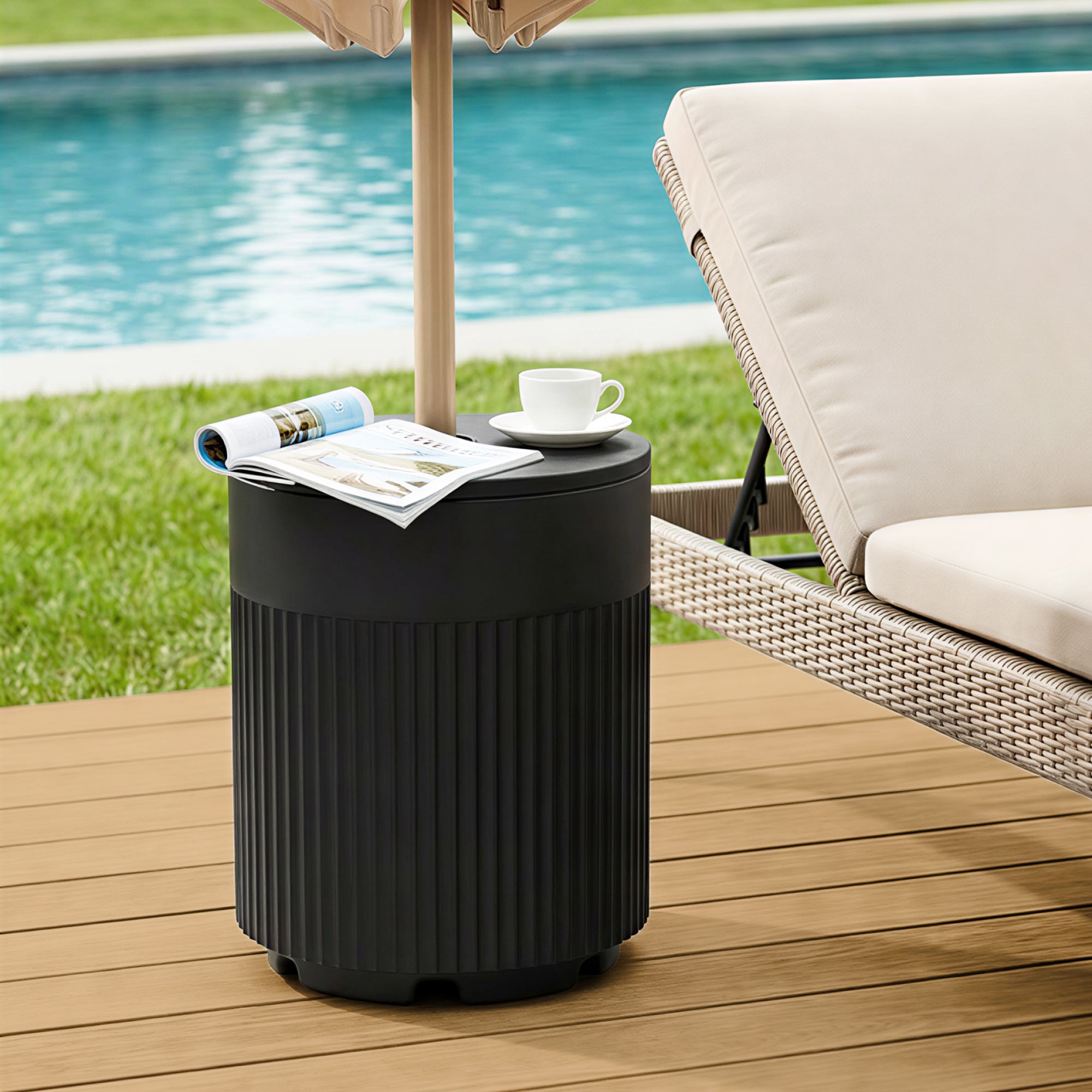 OLILAWN 90lb Patio Umbrella Base, Outdoor Umbrella Base Water Filled Stand-ol-ht044