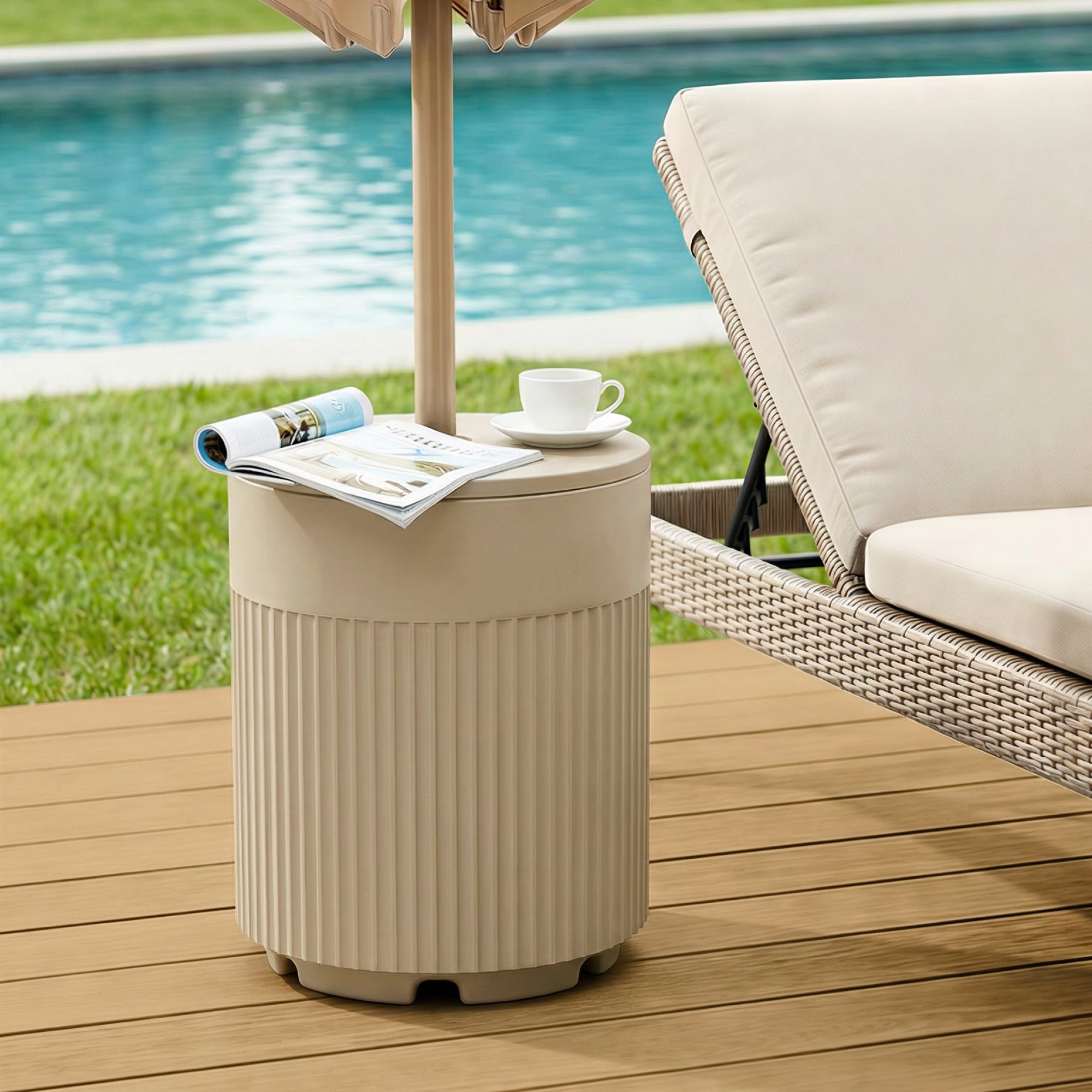 OLILAWN 90lb Patio Umbrella Base, Outdoor Umbrella Base Water Filled Stand-ol-ht044