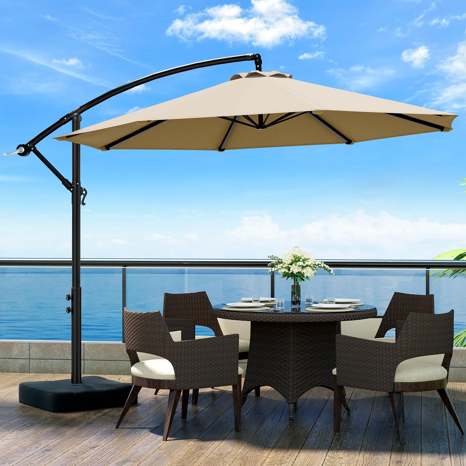 Olilawn 10ft Outdoor Patio Umbrella with Upgraded Yarn-dyed Fabric  OL-HT032(UPC：779657329511)