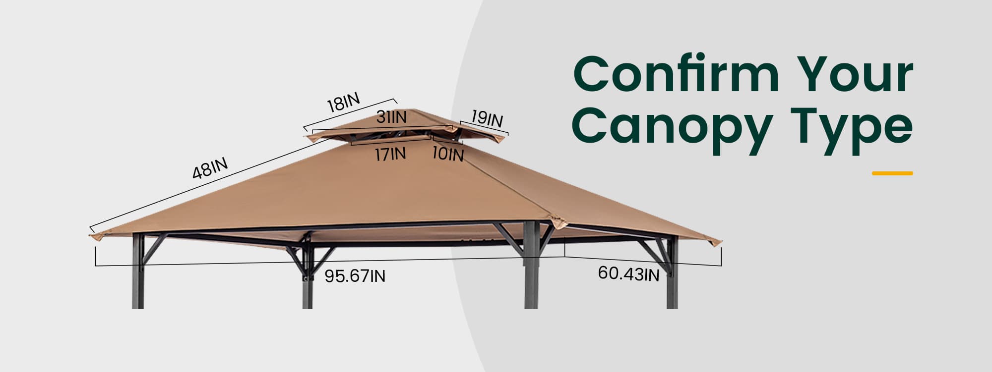 confirm your canopy type for your grill gazebo