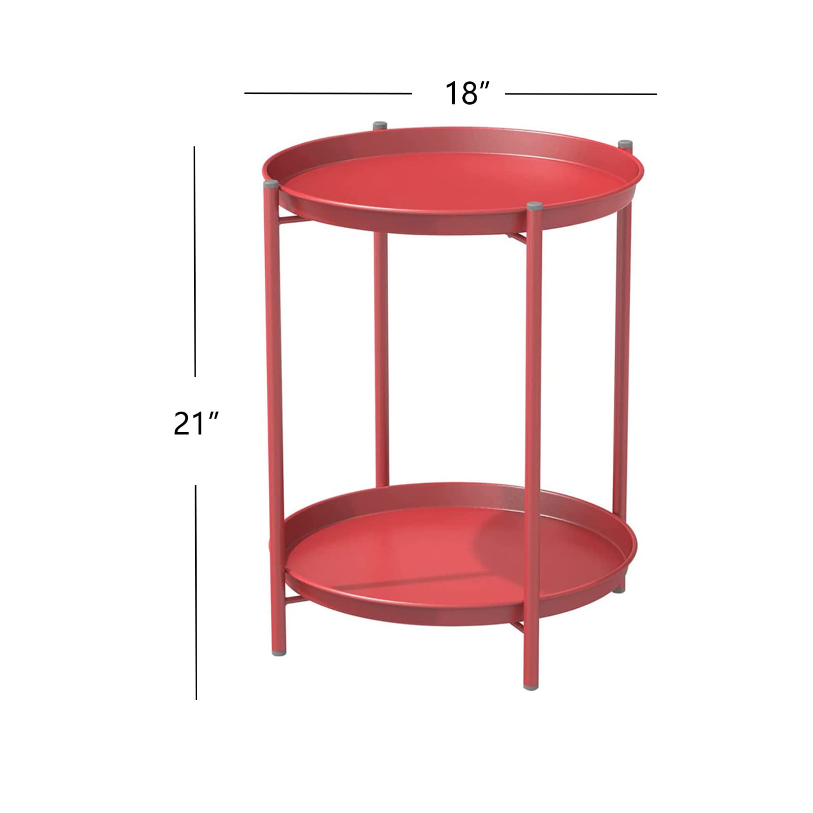 Round Outdoor Side Table With 2-Tier