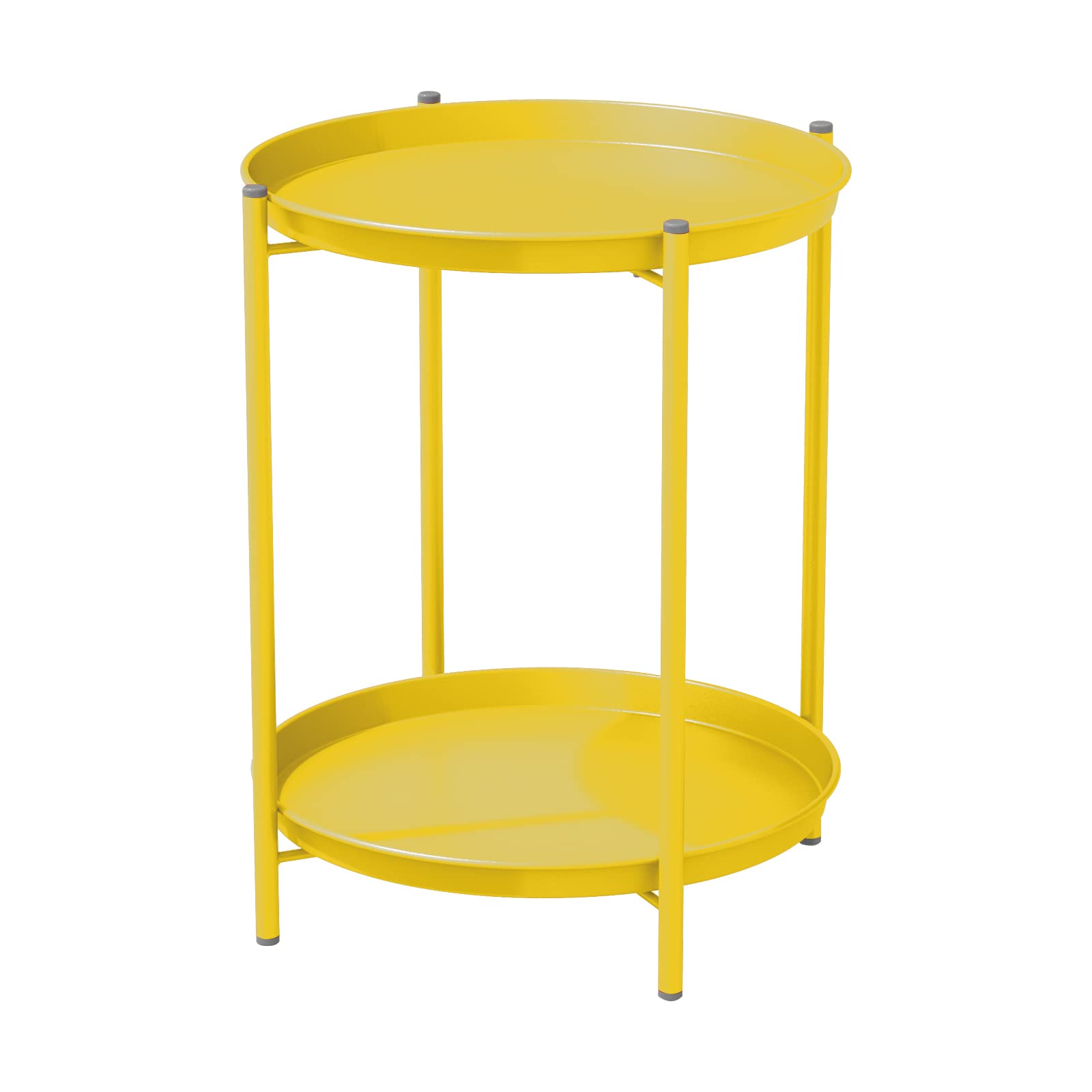 Round Outdoor Side Table With 2-Tier