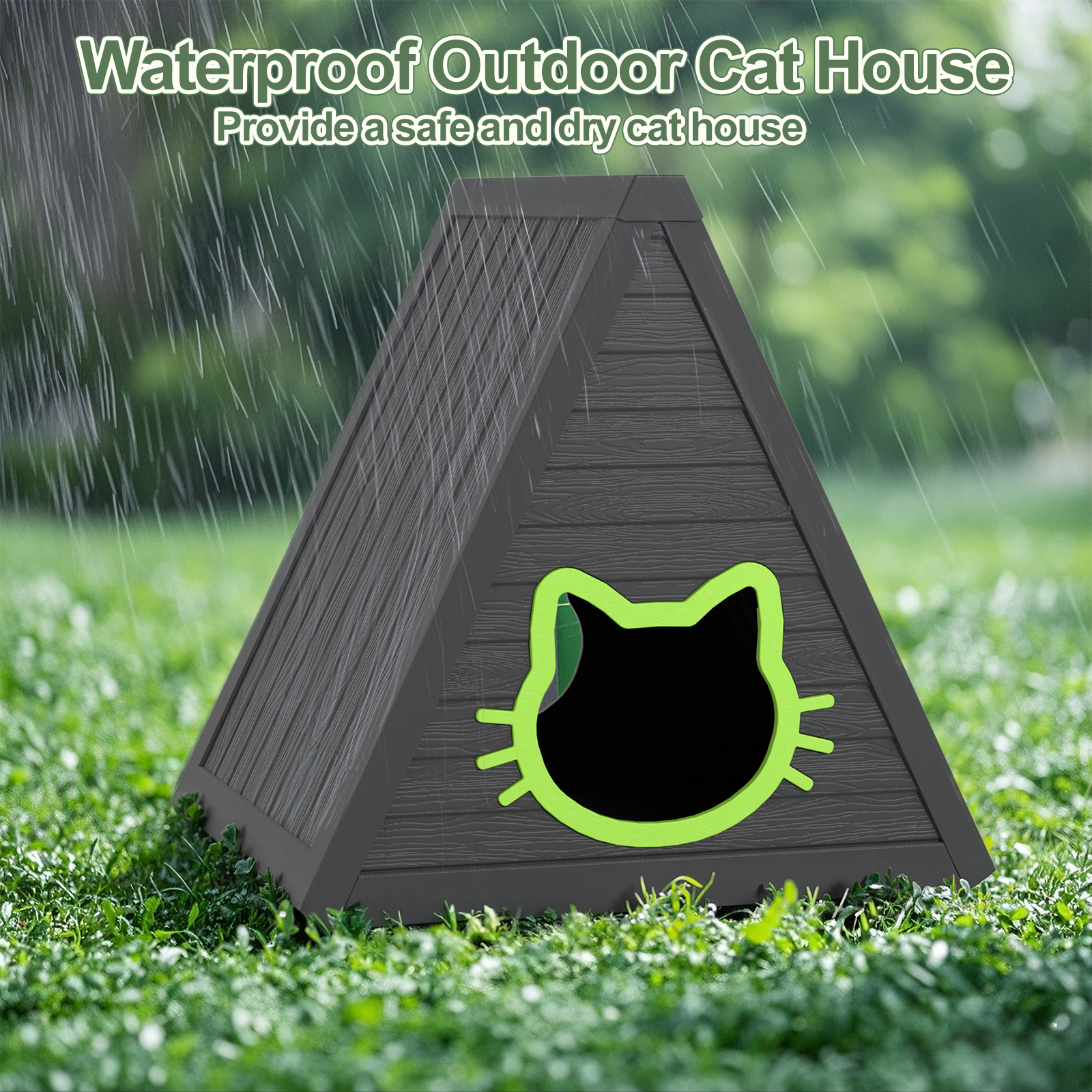 Black Triangular Cat House โ Privacy, Space, and Durability for Your Cat