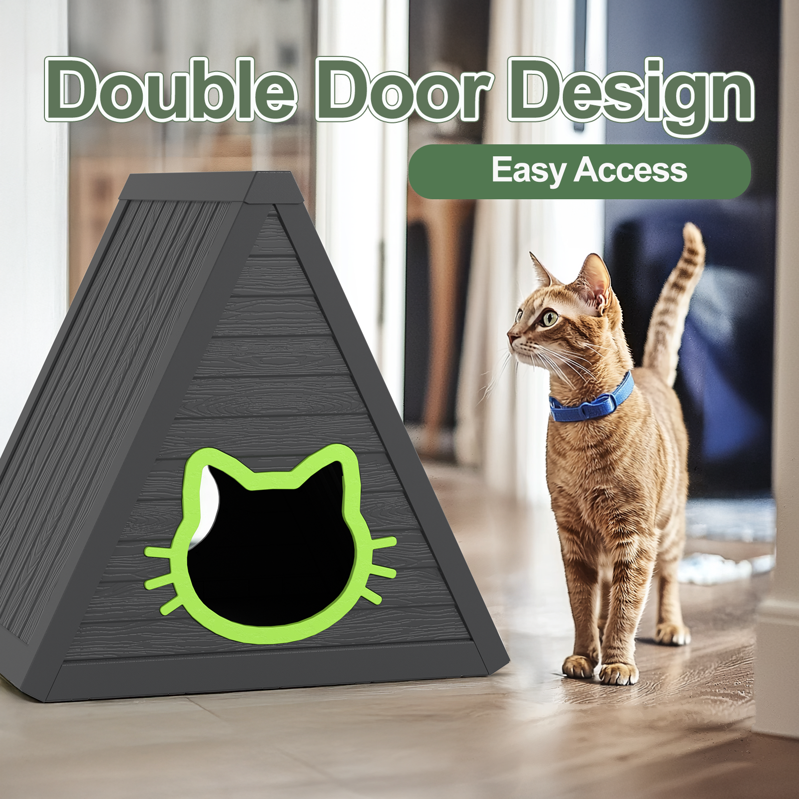 Black Triangular Cat House โ Privacy, Space, and Durability for Your Cat
