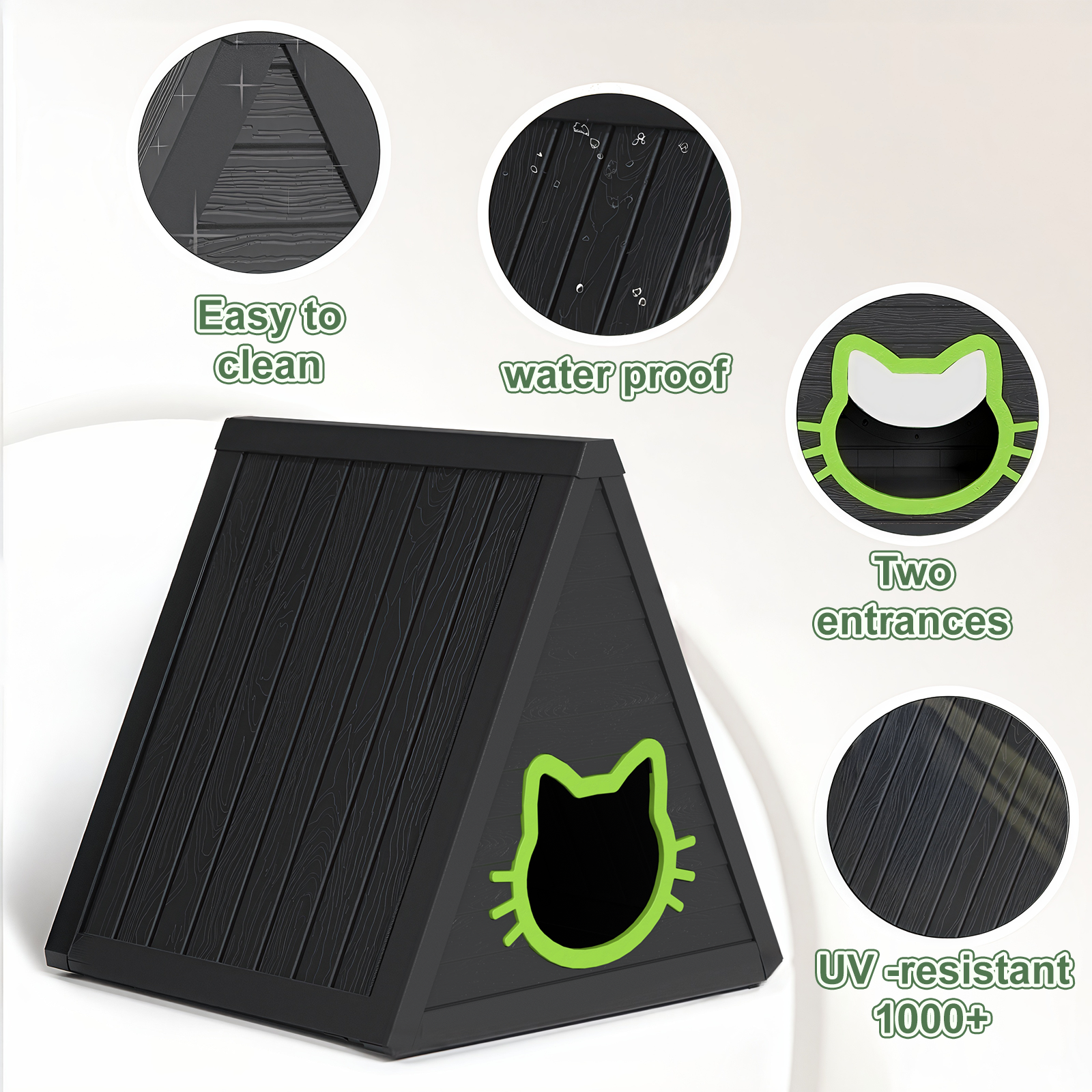 Black Triangular Cat House โ Privacy, Space, and Durability for Your Cat