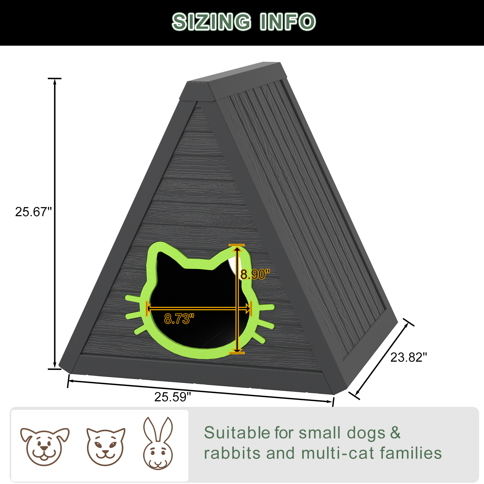 Black Triangular Cat House โ Privacy, Space, and Durability for Your Cat