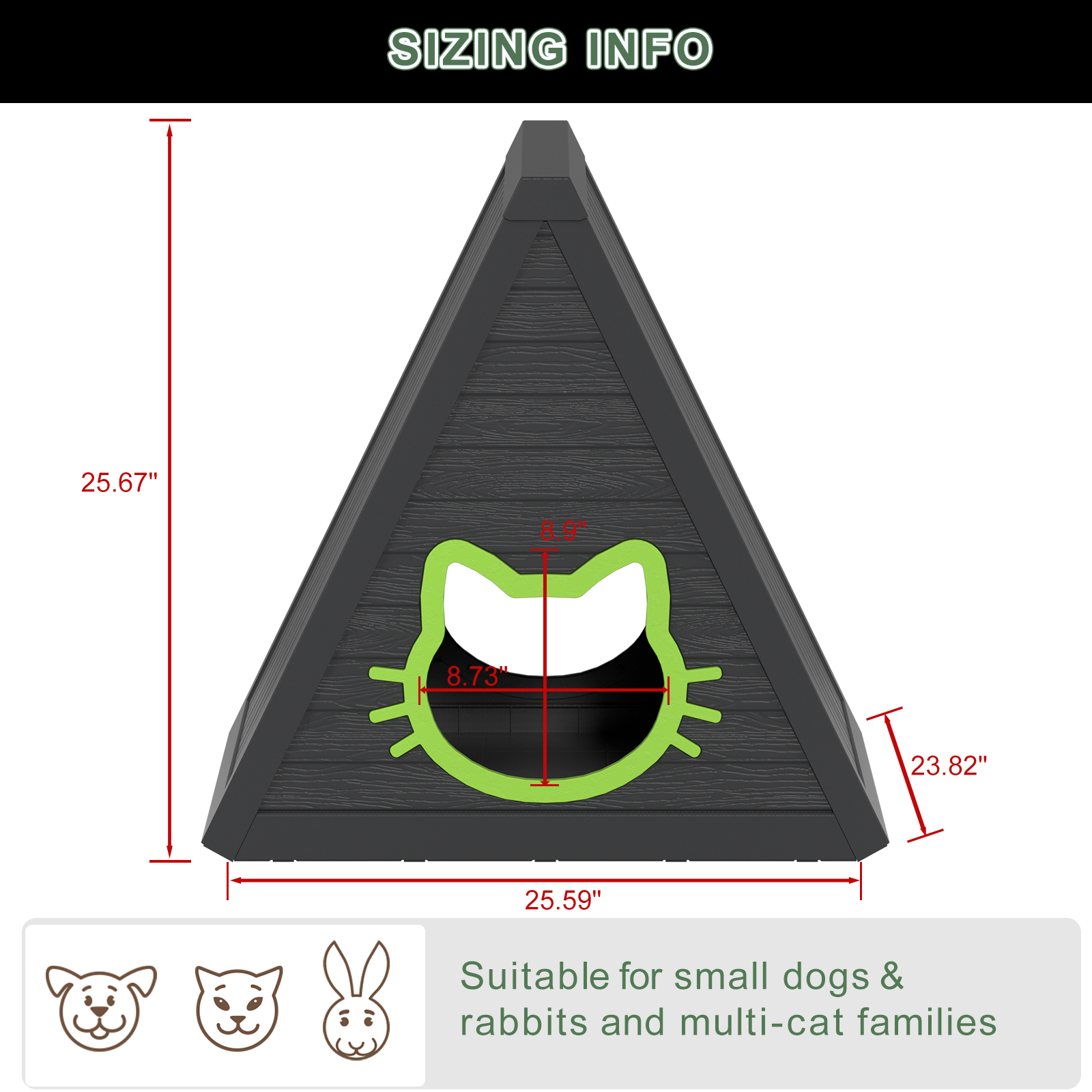 Black Triangular Cat House โ Privacy, Space, and Durability for Your Cat