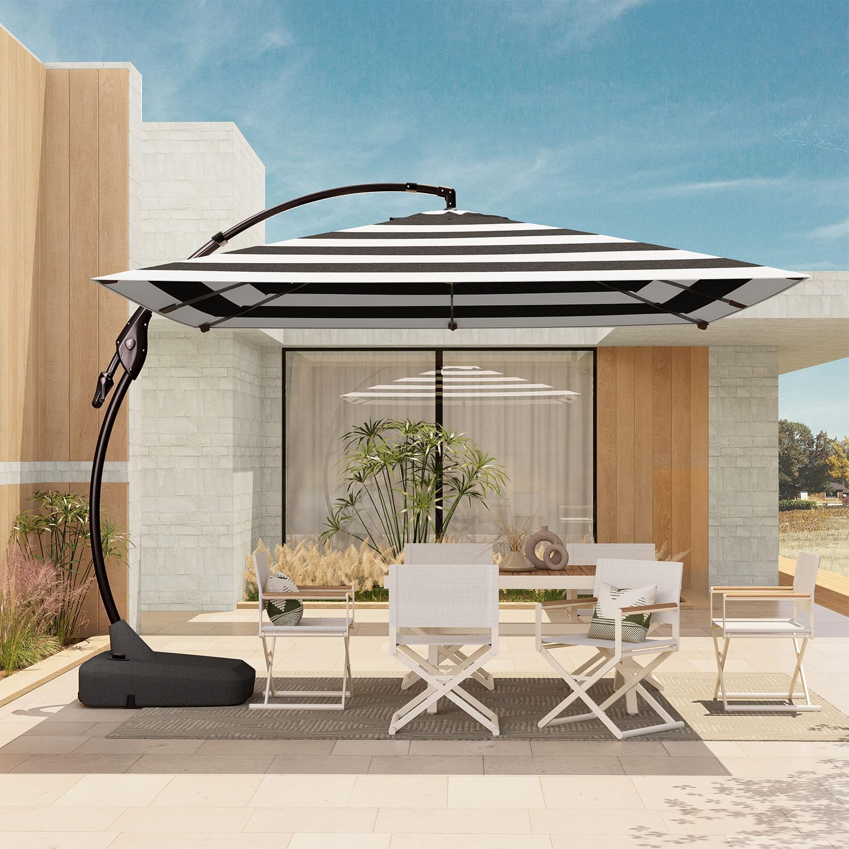 10x10 Ft Outdoor Large Patio Aluminum Cantilever Umbrella