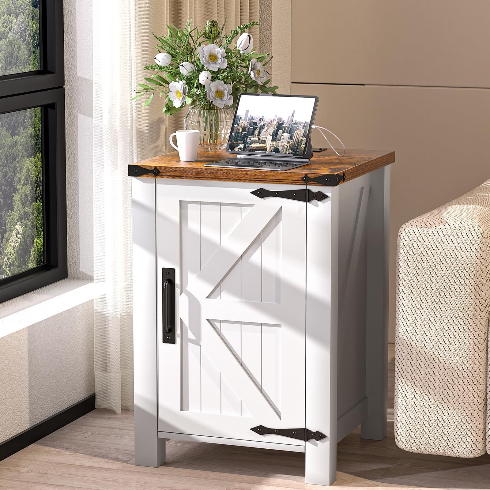 Elegant Olilawn nightstand for indoor bedroom use, combining stylish design with practical storage in furniture.