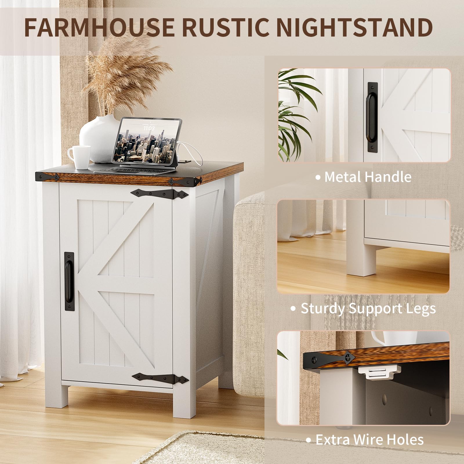 Elegant Olilawn nightstand for indoor bedroom use, combining stylish design with practical storage in furniture.