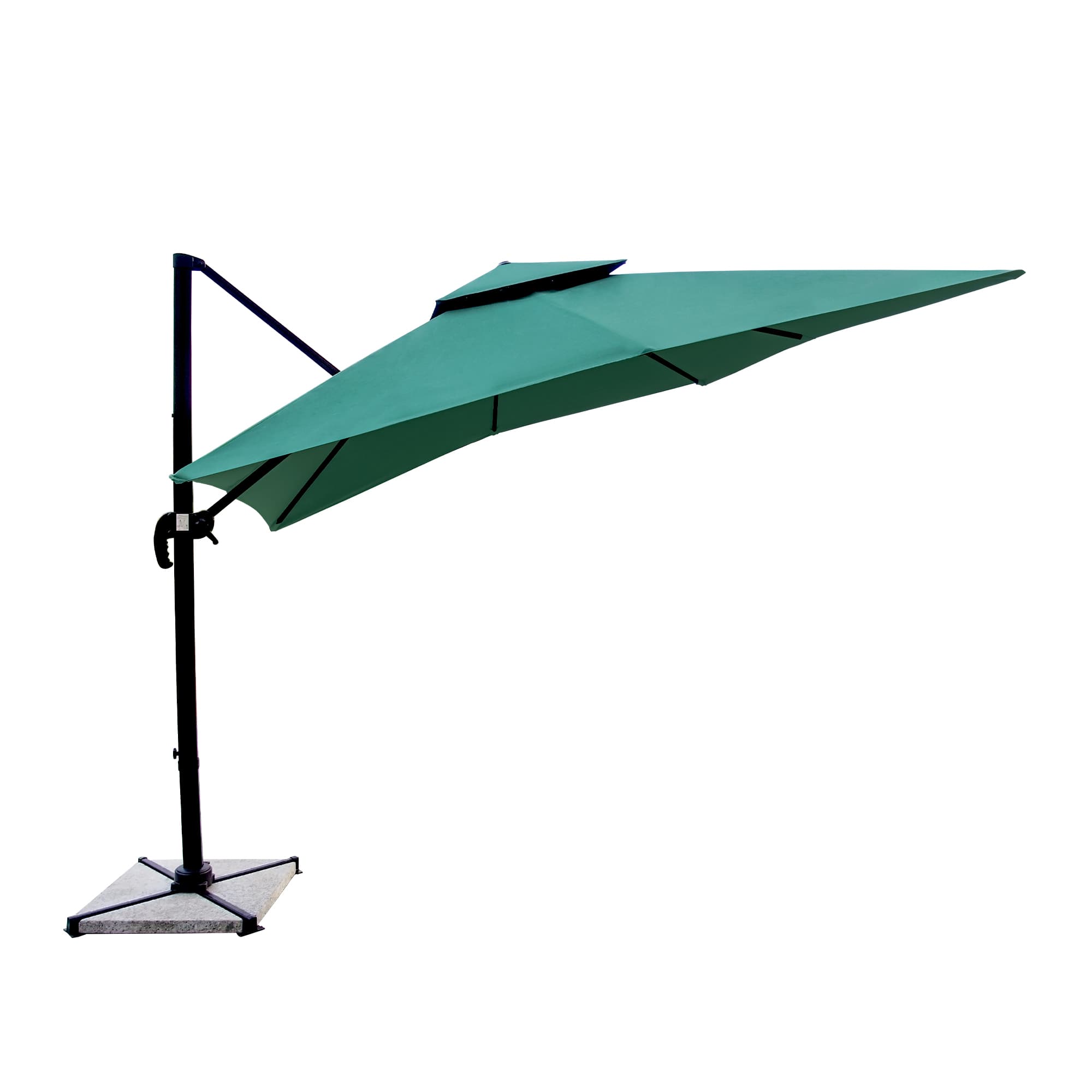 Olilawn 10' x 10' Honolulu Square Cantilever Umbrella with Double Top