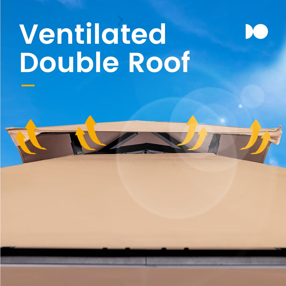 Ventilated double roof of grill gazebo for better air circulation