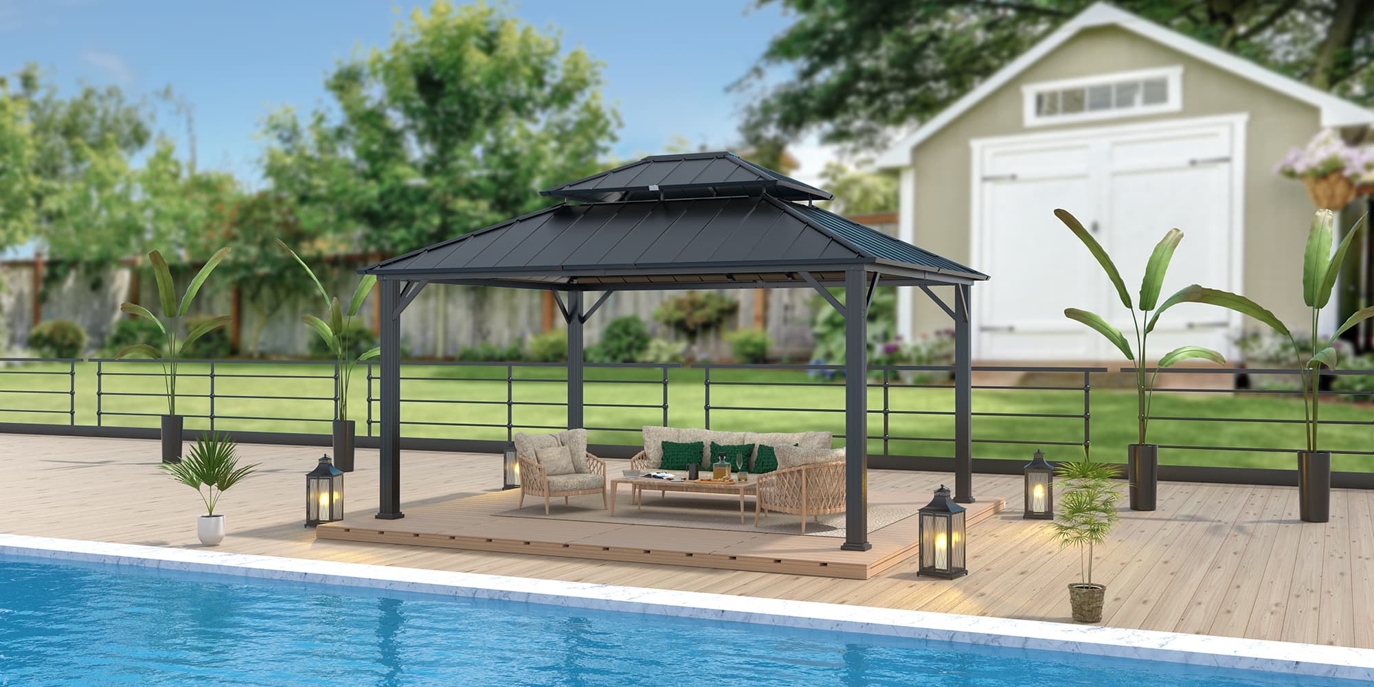 Bring the Party Outside with Olilawn Hardtop Gazebos