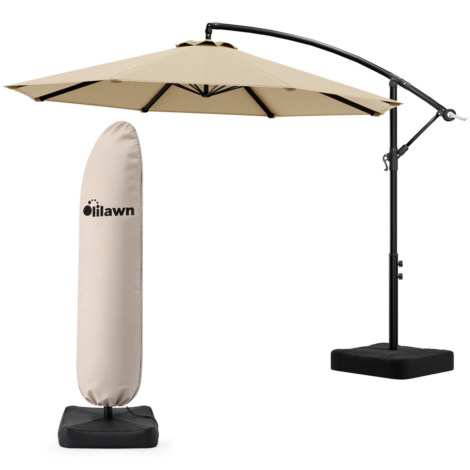 OLILAWN Cantilever Offset Patio Umbrellas & 600D Waterproof Umbrella Cover