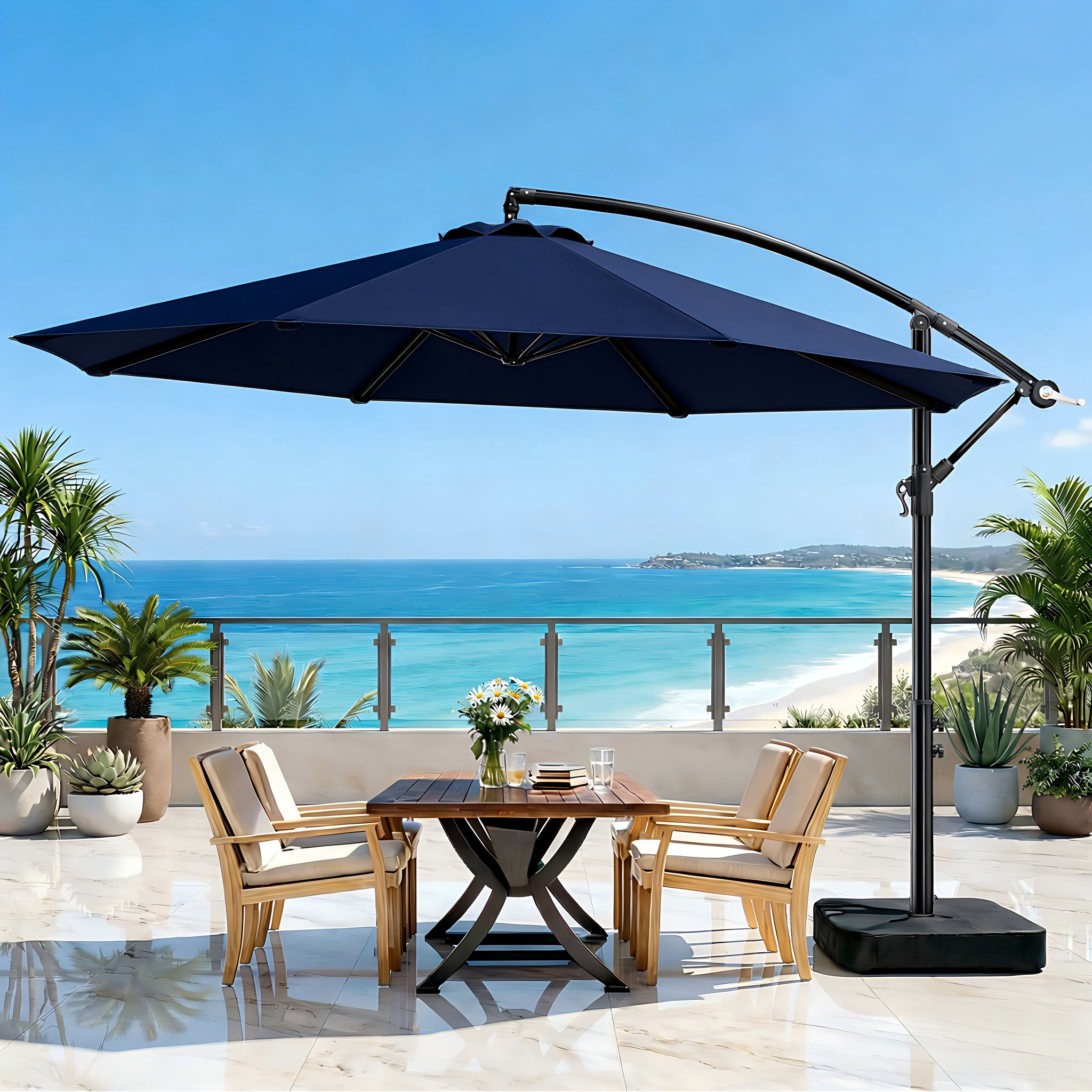 Olilawn 10ft Outdoor Patio Umbrella with Upgraded Yarn-dyed Fabric OL-HT032(UPC：779657329511)