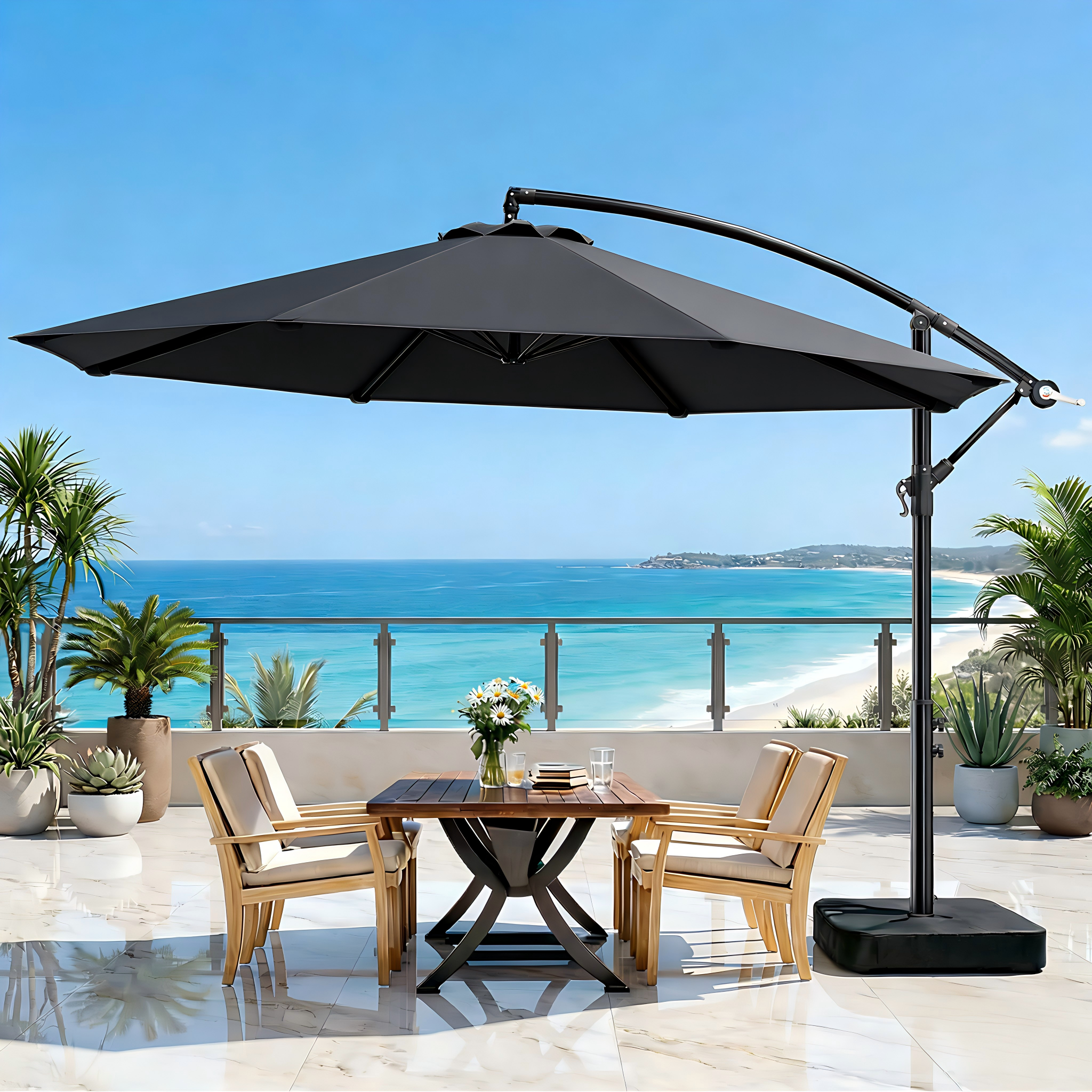 Olilawn 10ft Outdoor Patio Umbrella with Upgraded Yarn-dyed Fabric OL-HT032(UPC：779657329511)