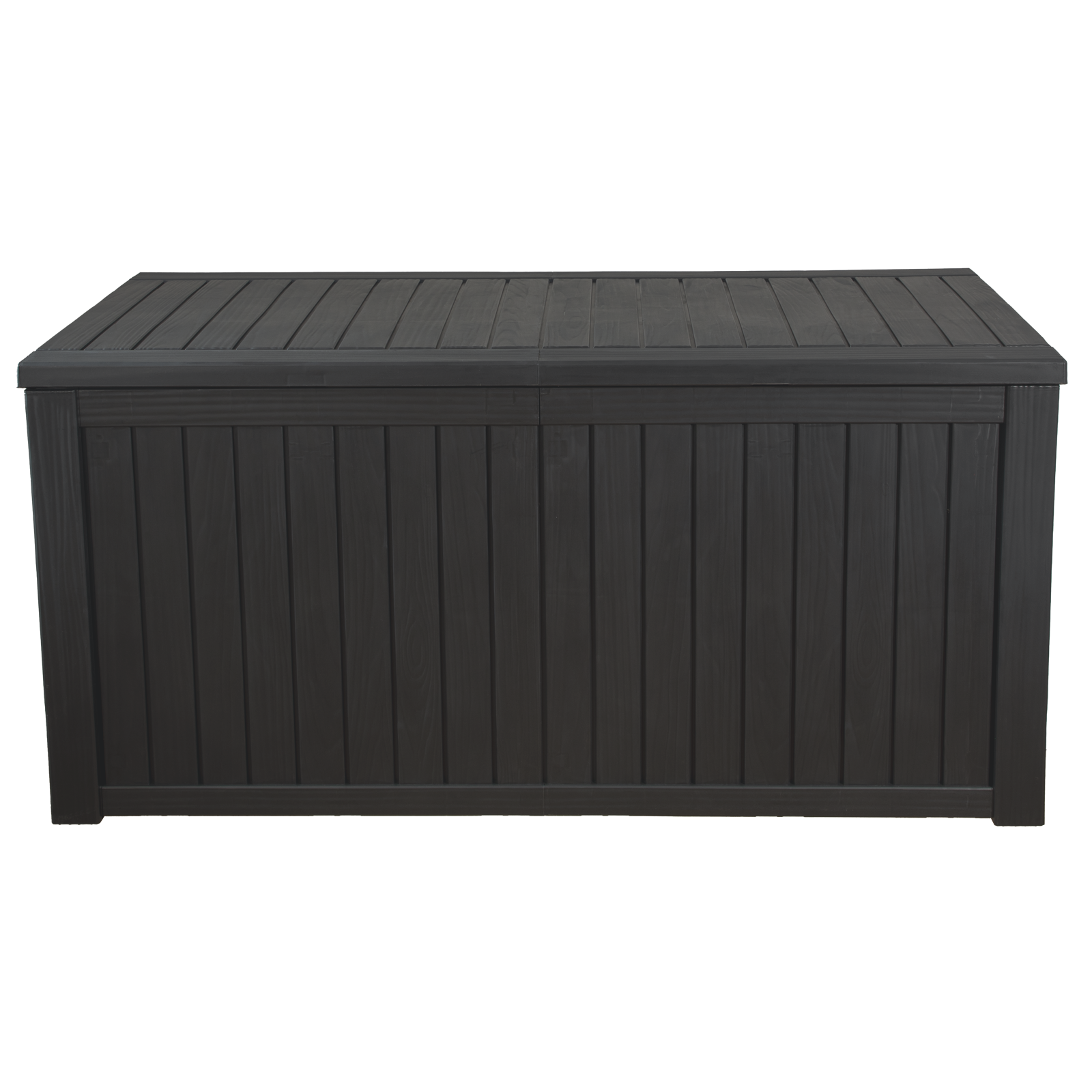 120 Gallon Outdoor Storage Deck Box with Lock – Waterproof Resin Box for Patio, Garden, Pool Gear, Bench Seating with Woodgrain Look