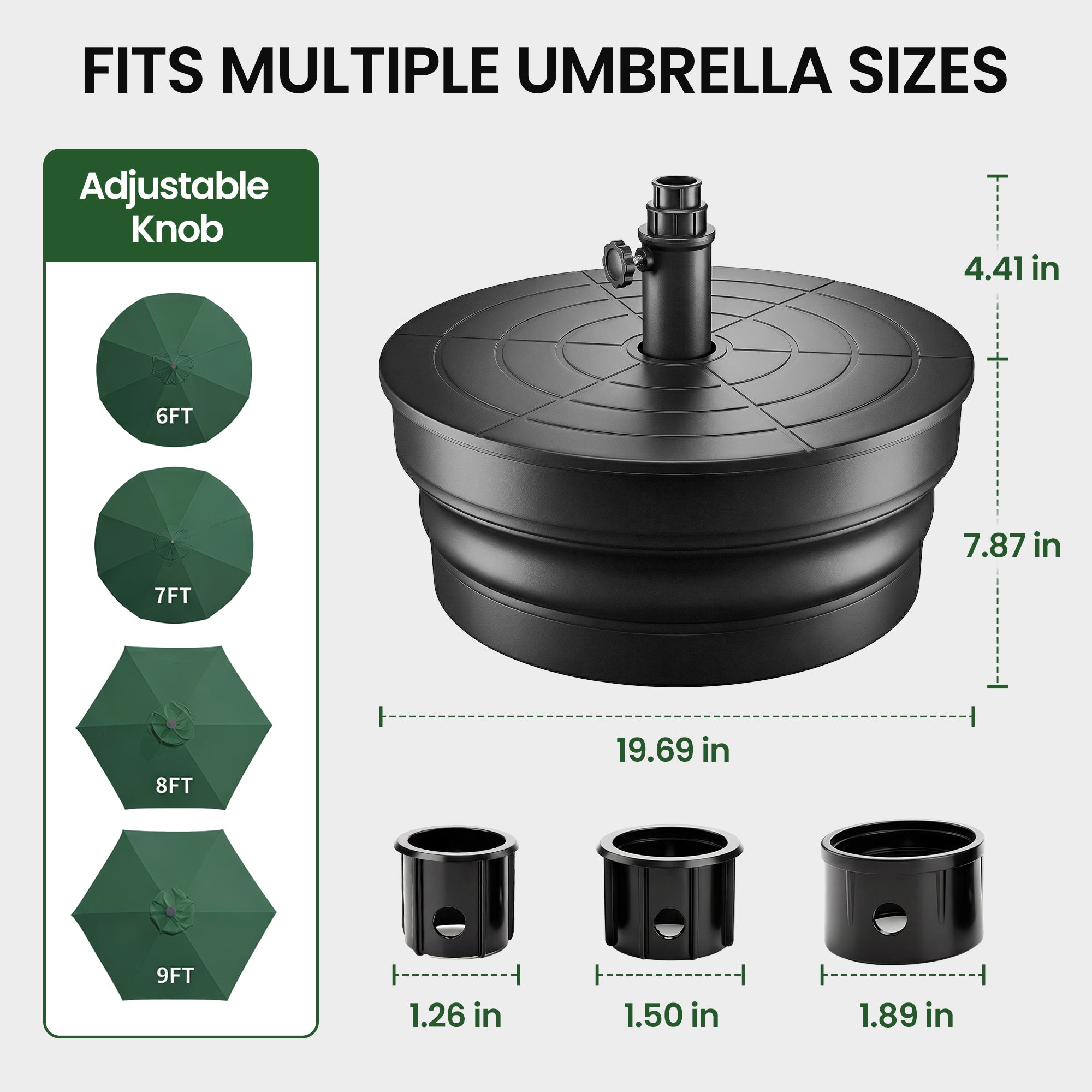 OLILAWN Heavy-Duty Patio Umbrella Base,110lb Capacity Fillable Planter Umbrella Stand Fits Up to 1.9" Pole-OL-HT043