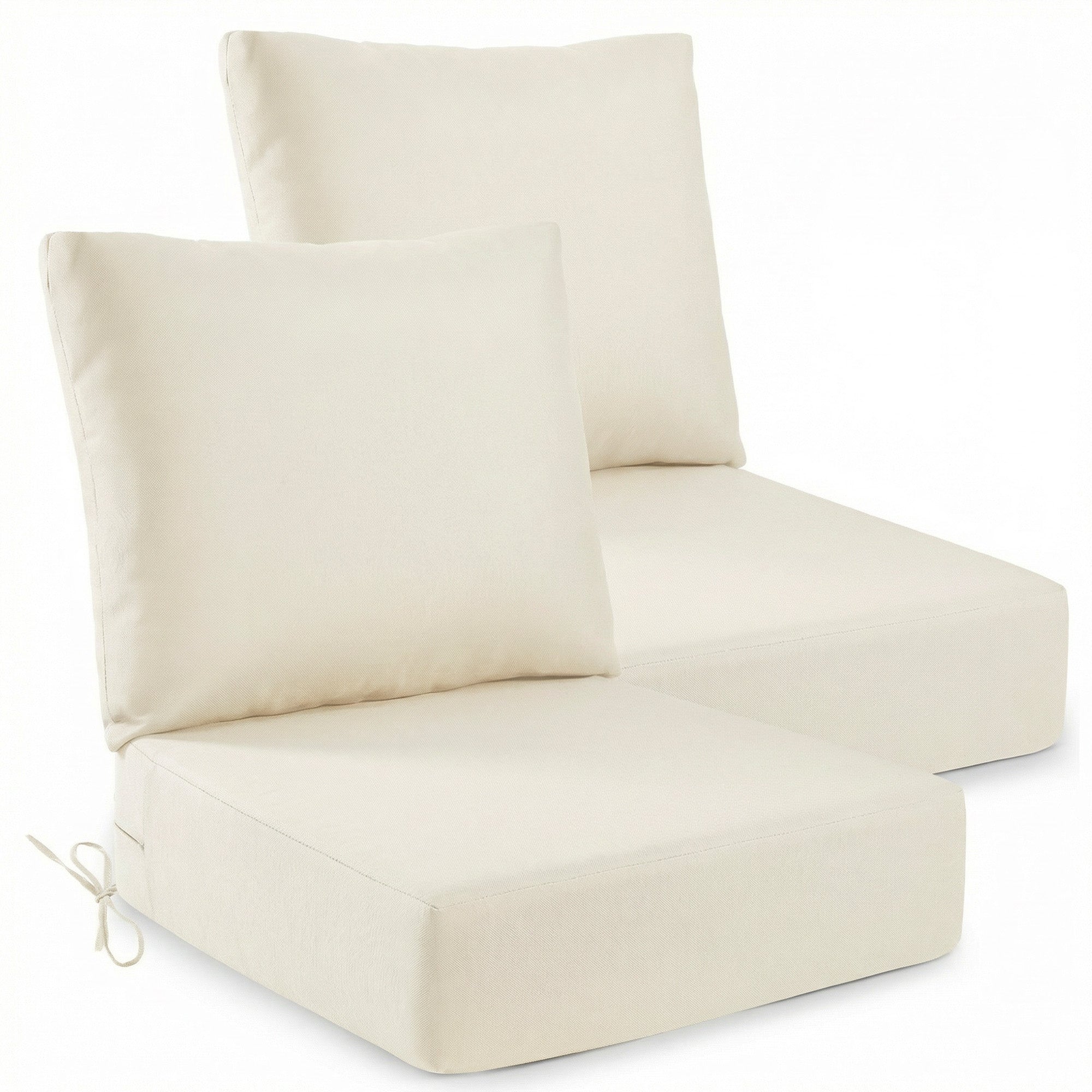 OLILAWN Outdoor Chair Cushions, 24x24x6 Inch Thicken Patio Furniture Cushions Set of 4, Beige-ol-ht049