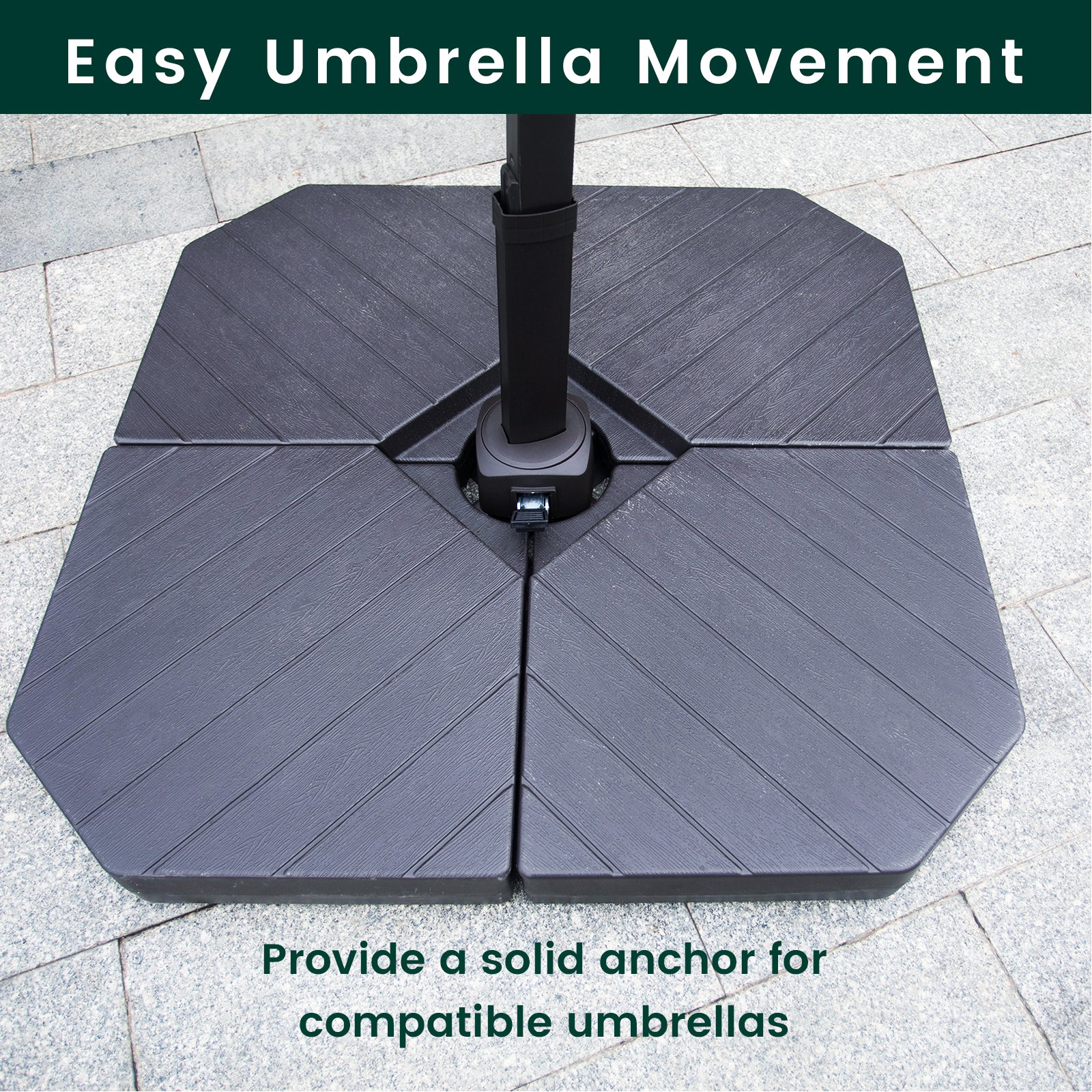Olilawn Patio Umbrella Stand Square Base Plate Set