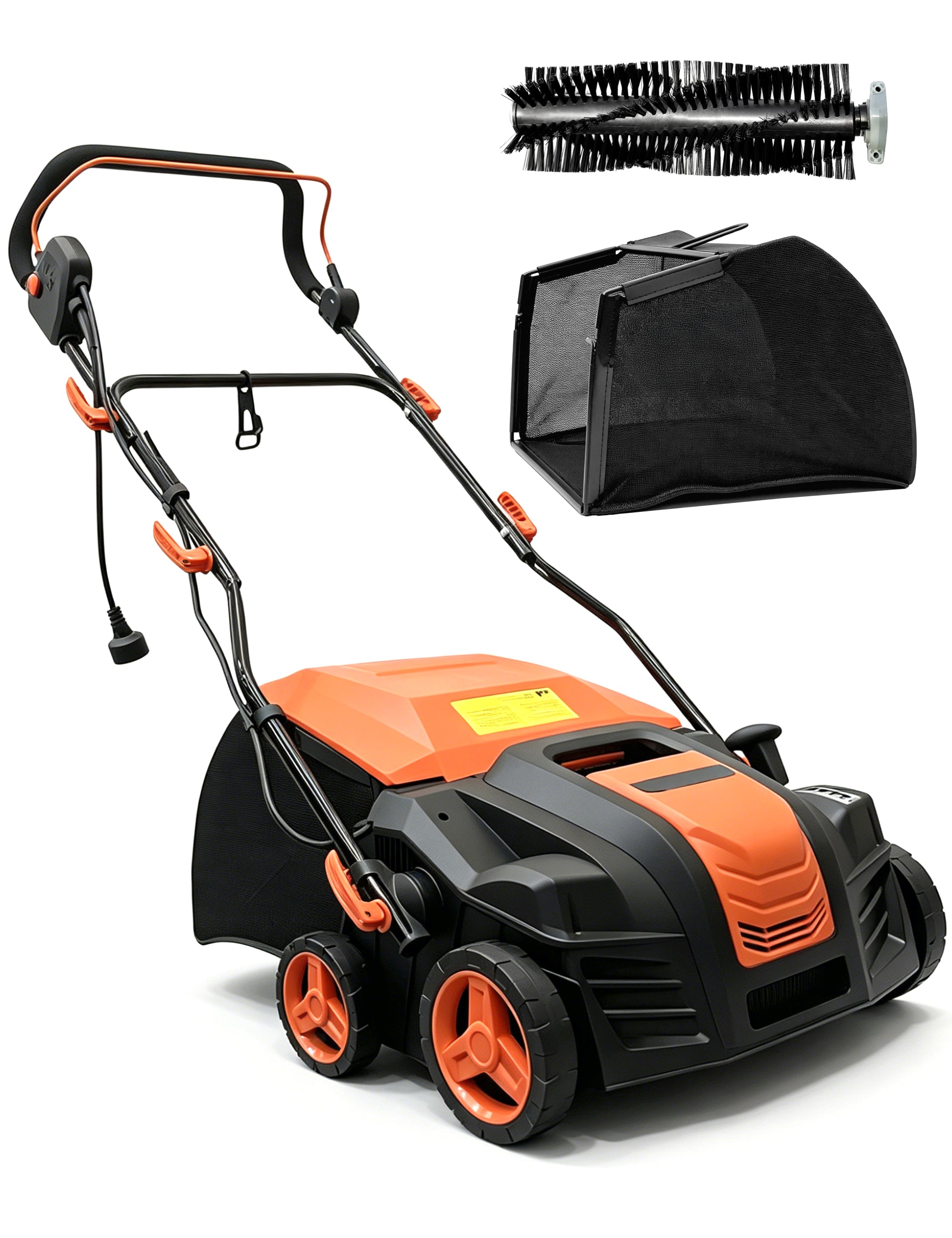 OLILAWN Artificial Turf Sweeper, 16 Inch Power Broom for Artificial Grass, 2000W Turf Vacuum with 55L Collection Bag, Amber