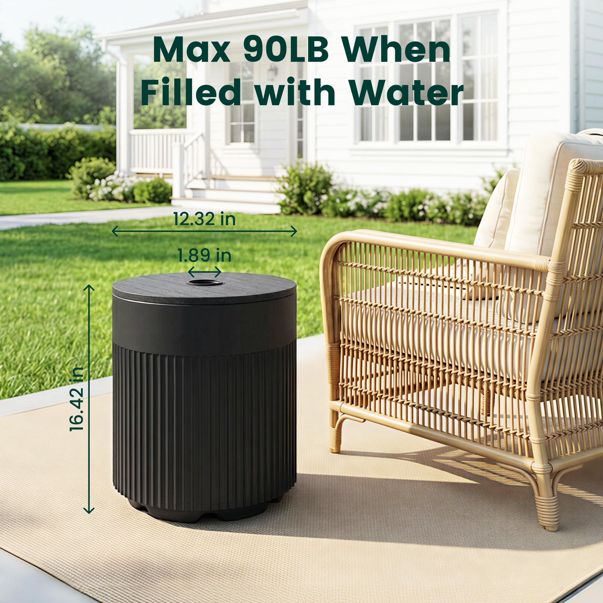 OLILAWN 90lb Outdoor Patio Umbrella Base Water Filled Stand, 2Pack OL-HT044
