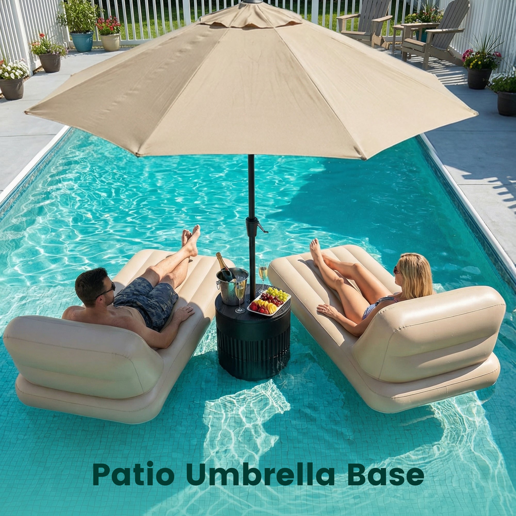 OLILAWN 90lb Patio Umbrella Base, Outdoor Umbrella Base Water Filled Stand-ol-ht044