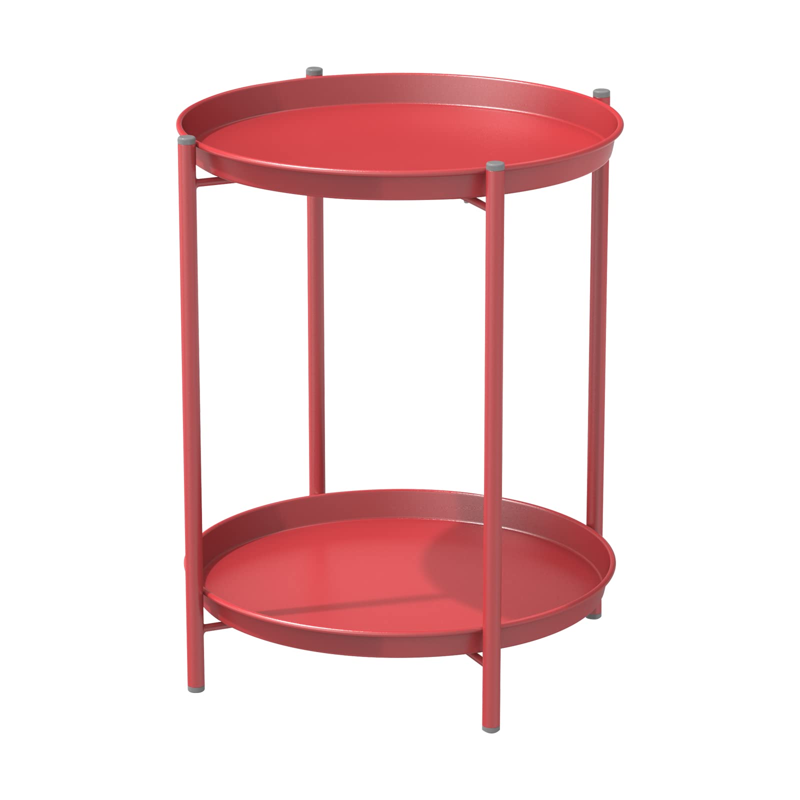 Round Outdoor Side Table With 2-Tier