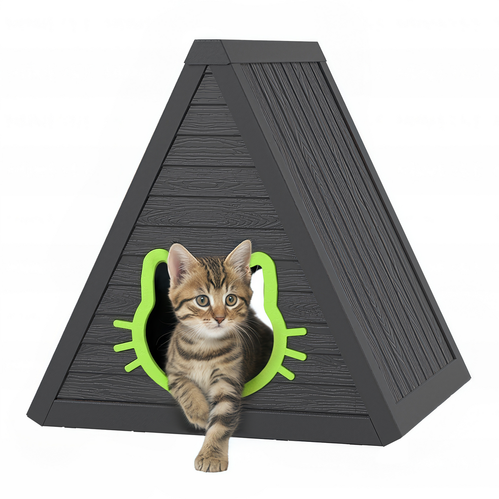 Black Triangular Cat House – Privacy, Space, and Durability for